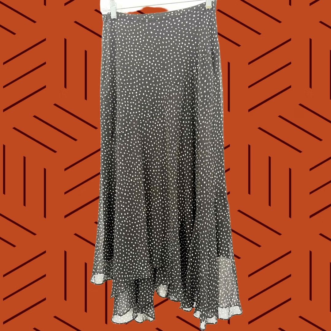 Vintage Pre-Owned Cabi Black Size 2 Polka Dot Maxi Skirt Size 26" / US 2 / IT 38 - 1 Thumbnail