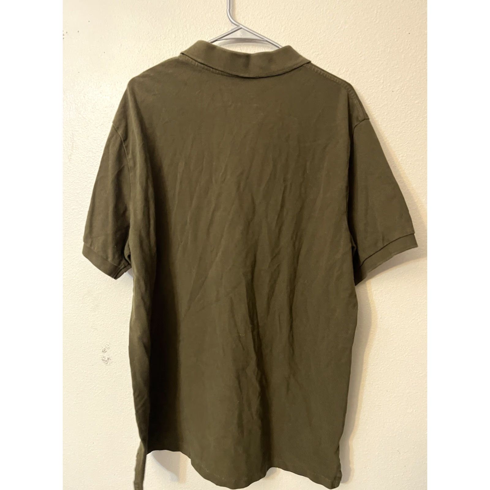 Eddie Bauer VINTAGE Eddie Bauer Polo Mens XL Tall Made in Solid Green Distressed Short Sleeve Knit 100% Cotton Logo Rugby 90s Womens Mens Girls Boys Size US XL / EU 56 / 4 - 3 Thumbnail