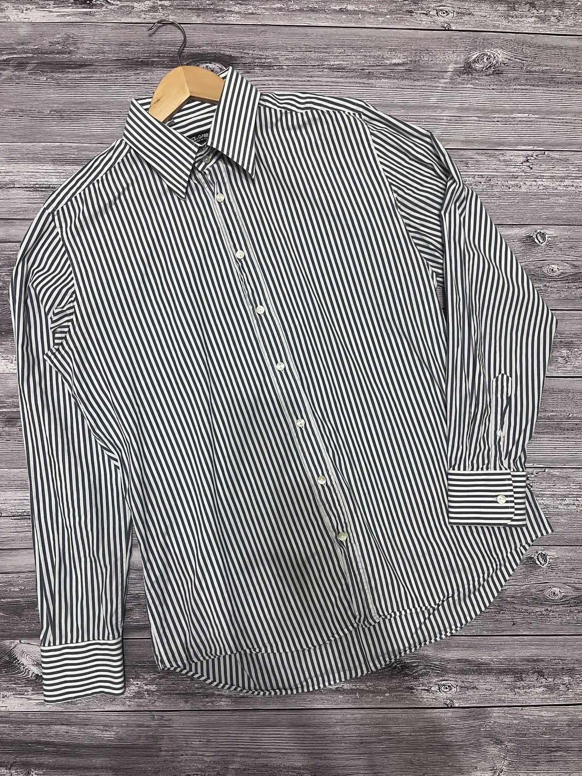 Dolce & Gabbana Dolce & Gabbana Slim Fit Striped Button Up Shirt Size US XL / EU 56 / 4 - 1 Thumbnail