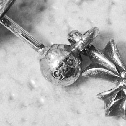 Chrome Hearts DIAMOND CHROME HEARTS Tiny E Silver Diamond Earring Size ONE SIZE - 5 Thumbnail