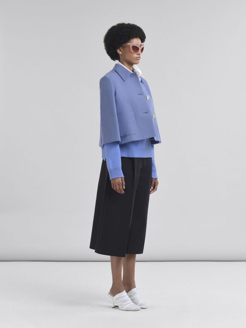 Marni o1f1d3z0326 Cady Cropped Jacket in Blue Size M / US 6-8 / IT 42-44 - 6 Thumbnail