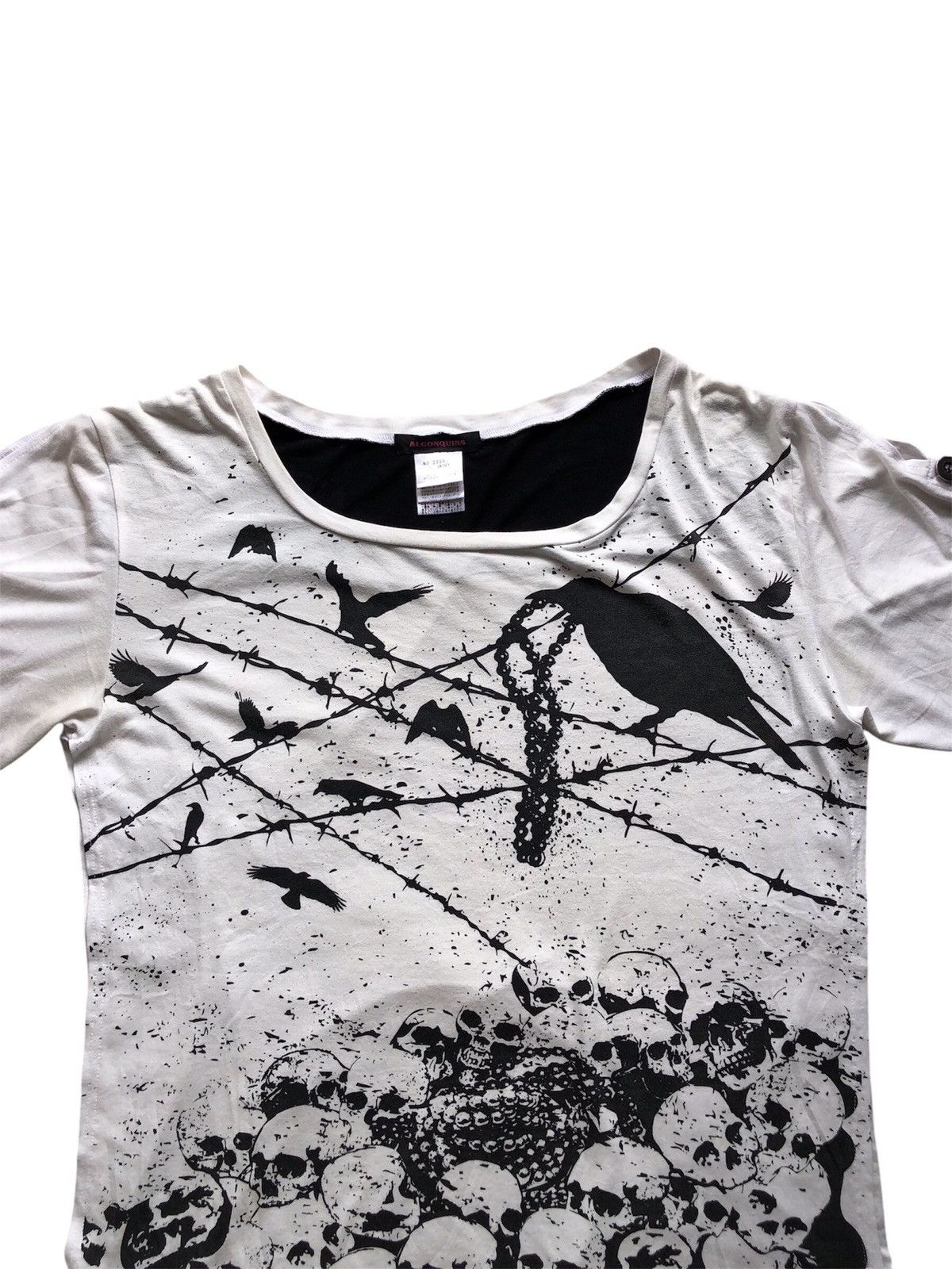 Japanese Brand ALGONQUINS Full Print Punk Design Distressed Shirt Size US L / EU 52-54 / 3 - 4 Thumbnail