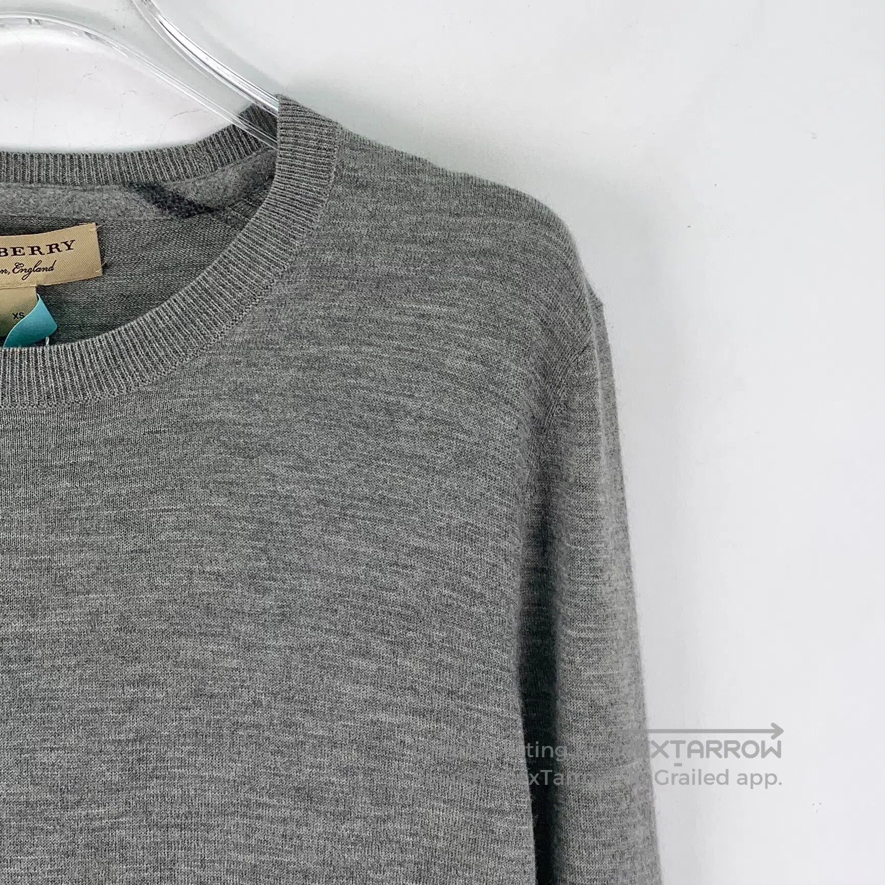 Burberry Burberry Gray Cashmere Round Neck Long-Sleeve Knit Sweater Size US XS / EU 42 / 0 - 3 Thumbnail