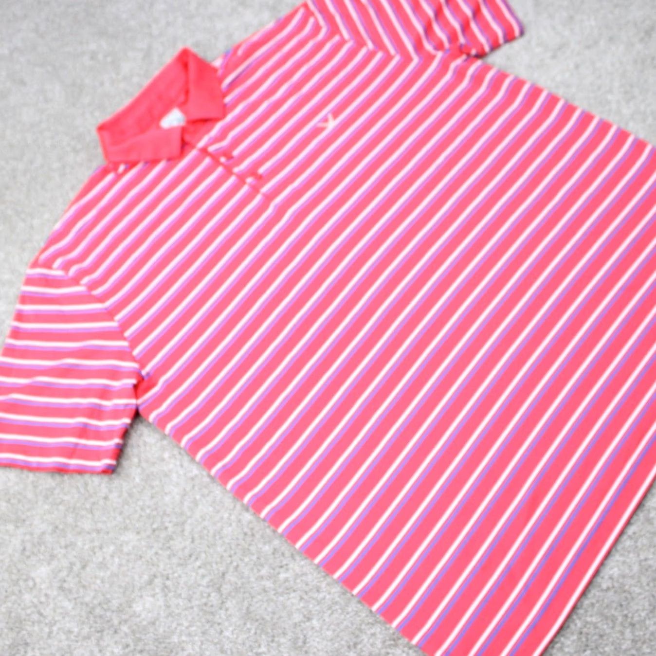 Callaway Callaway Opti-Dri Polo Shirt Men XL Pink/Blue Golf Short Sleeve Striped Breathable Stretch College Brand: Callaway? Size US XL / EU 56 / 4 - 6 Thumbnail