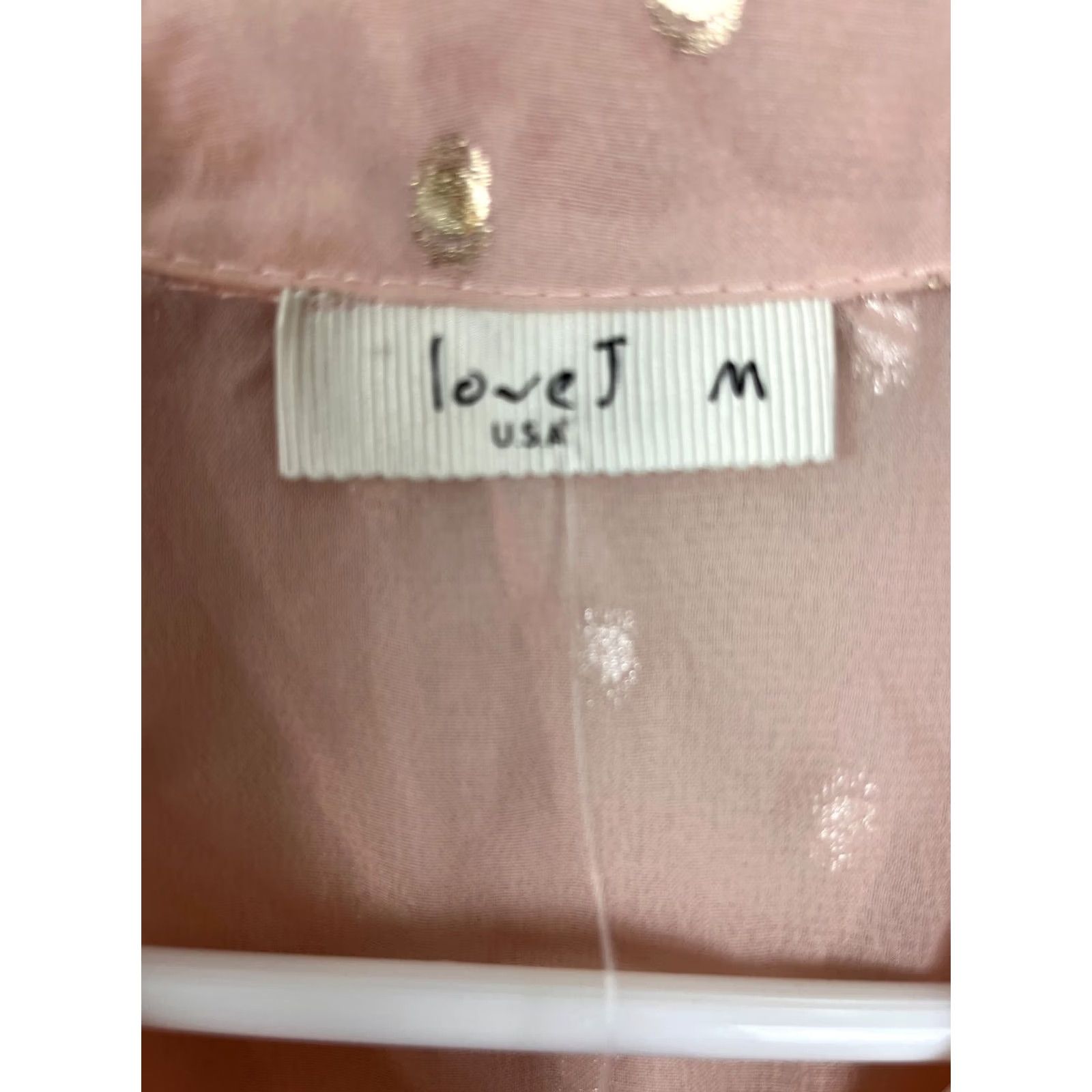 Vintage Love J Shirt Women Medium Button Up Sheer Sleeveless Casual Tank Blouse Peach gold buttons 31227-20K Size M / US 6-8 / IT 42-44 - 5 Thumbnail