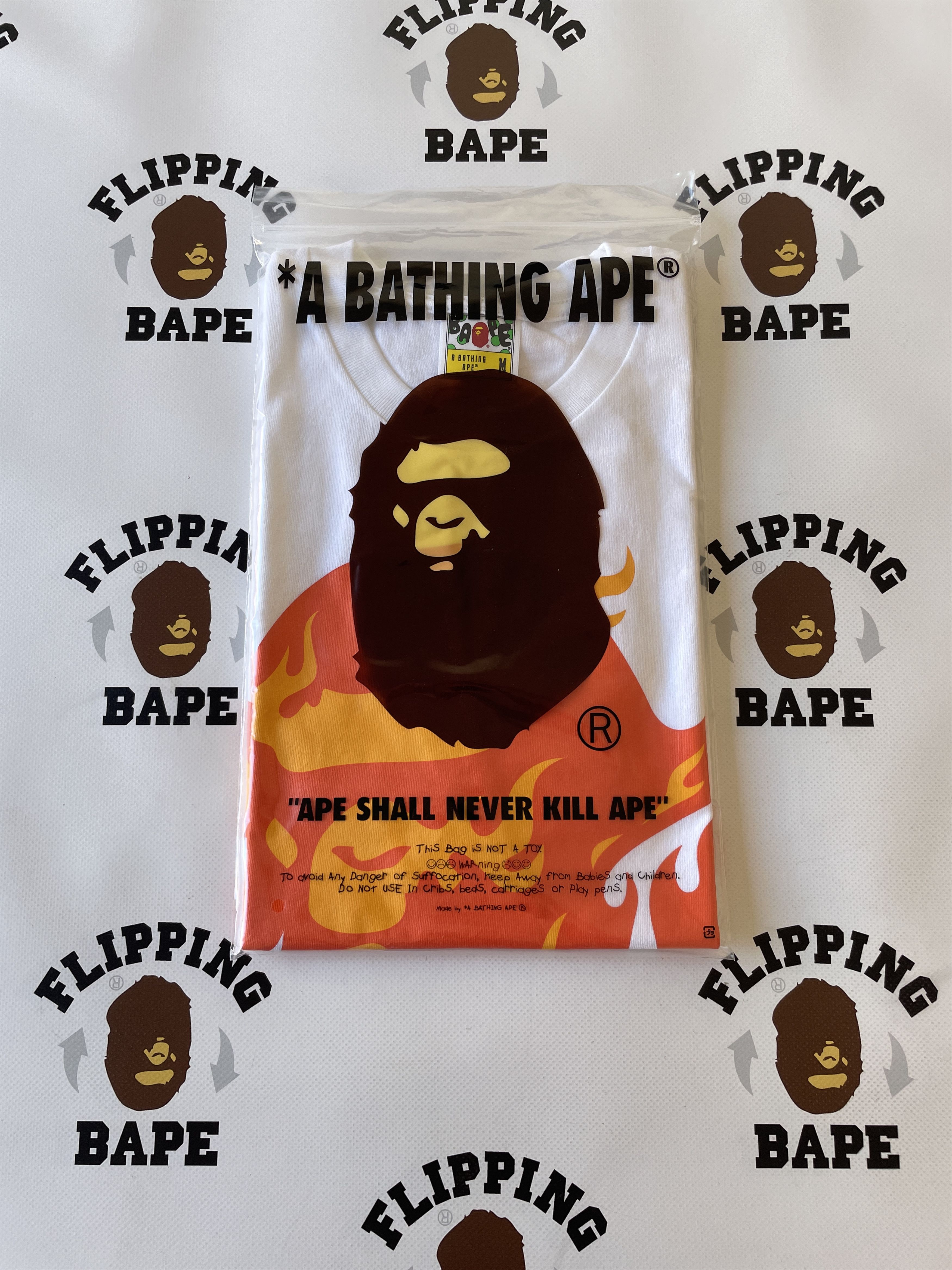 Bape BAPE FLAME APE HEAD TEE Size US M / EU 48-50 / 2 - 8 Thumbnail