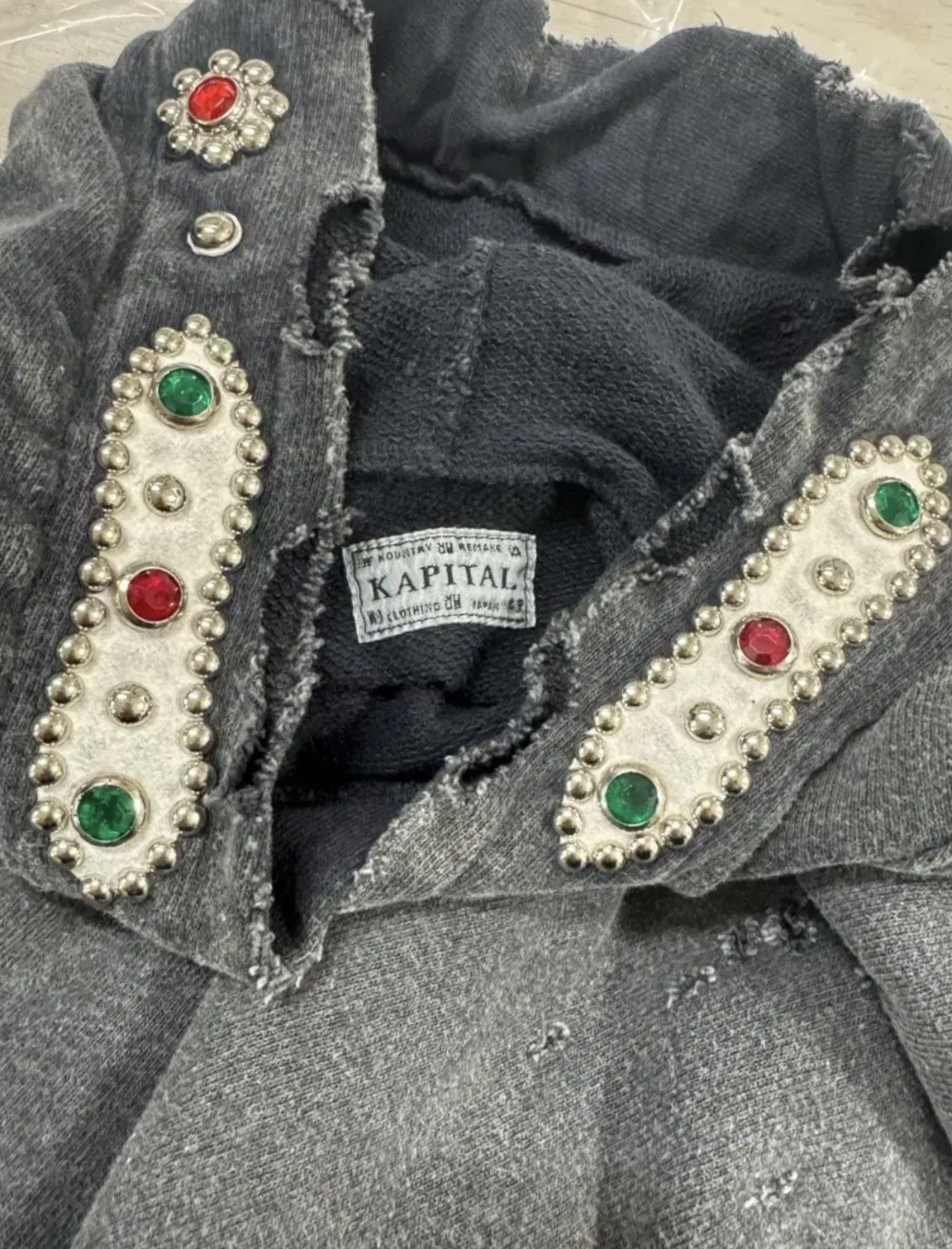 Kapital Kapital Thriller Distressed Studs hoodie Size US M / EU 48-50 / 2 - 4 Thumbnail