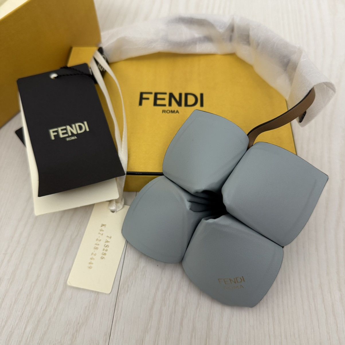 Fendi Fendi Fortune Cookie Nappa Fortune Teller Bag Charm Blue Size ONE SIZE - 7 Thumbnail