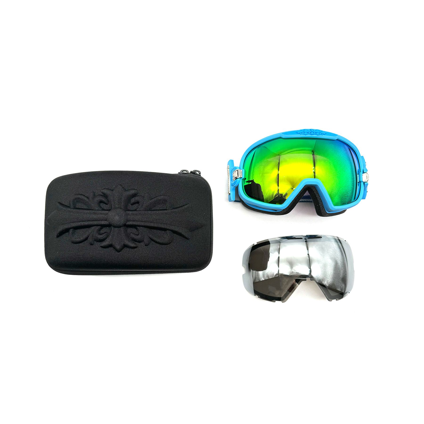 Chrome Hearts Chrome Hearts SILVER MORNING Blue Ski Cross Goggles Size ONE SIZE - 6 Thumbnail