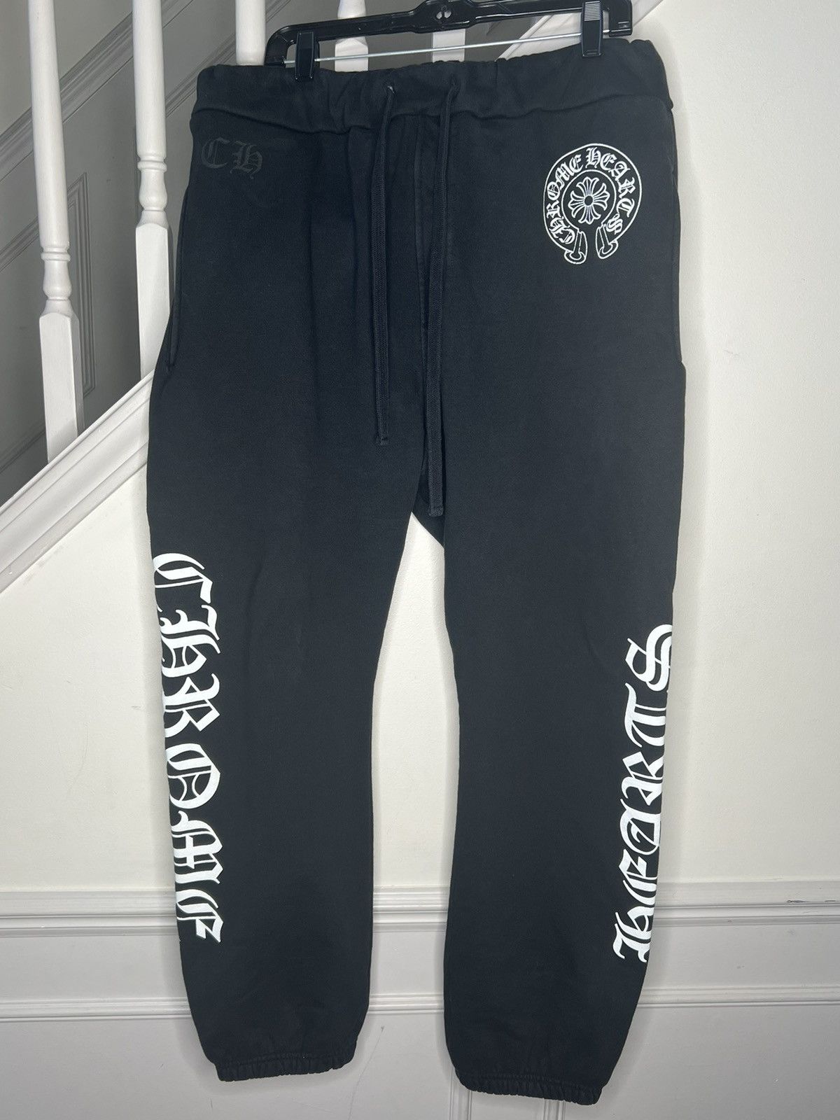 image of Chrome Hearts Horseshoe Letters Logo Sweatpant in Black, Men's (Size 34)