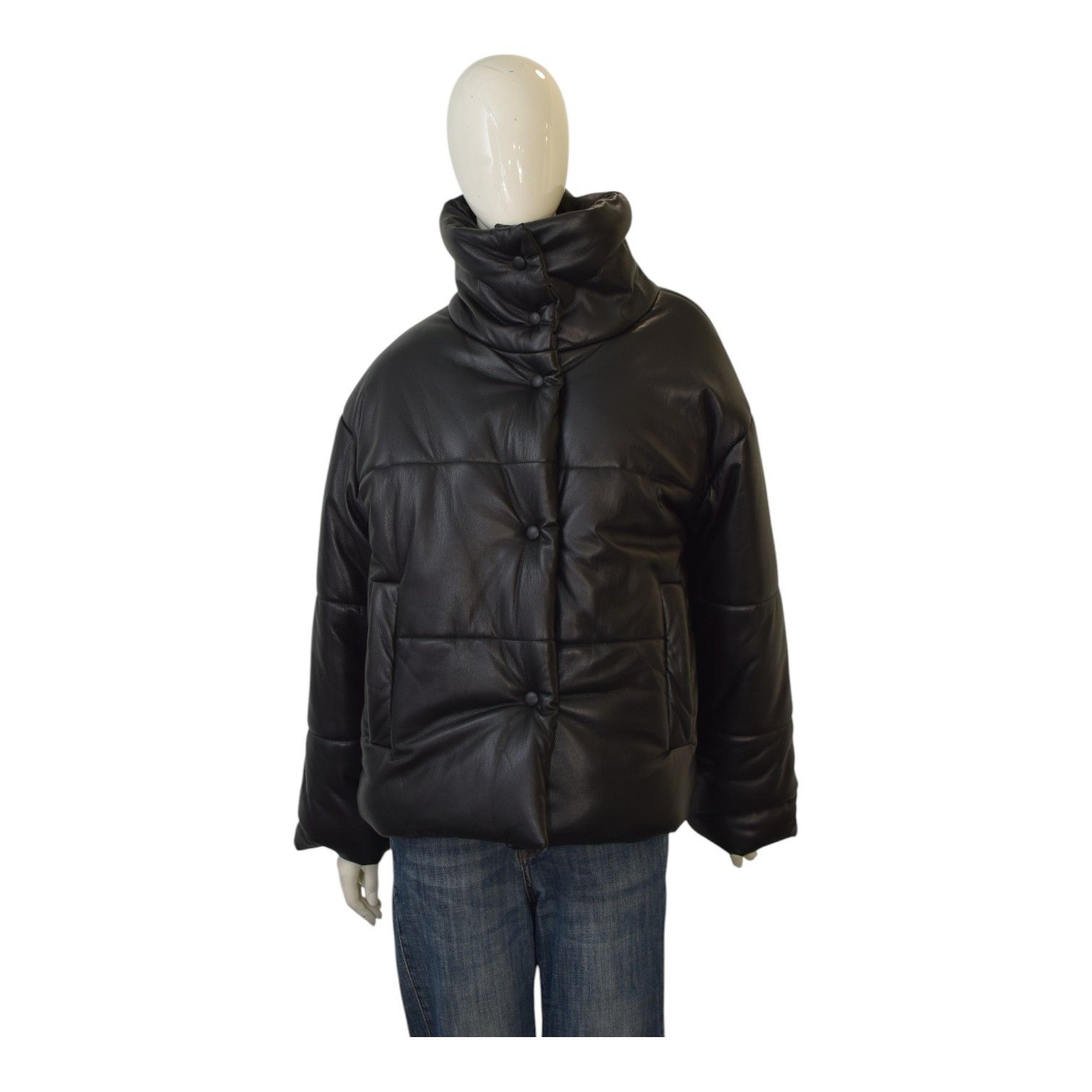Nanushka Nanushka Hide vegan quilted leather black puffer jacket sz M Size M / US 6-8 / IT 42-44 - 1 Thumbnail
