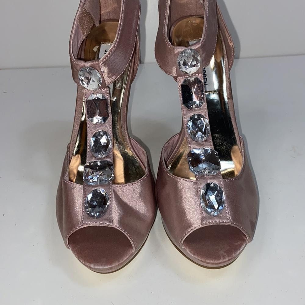 Steve Madden Steve Madden l Satin Platform Heels W/ Gemstones 8 Size US 8 / IT 38 - 3 Thumbnail