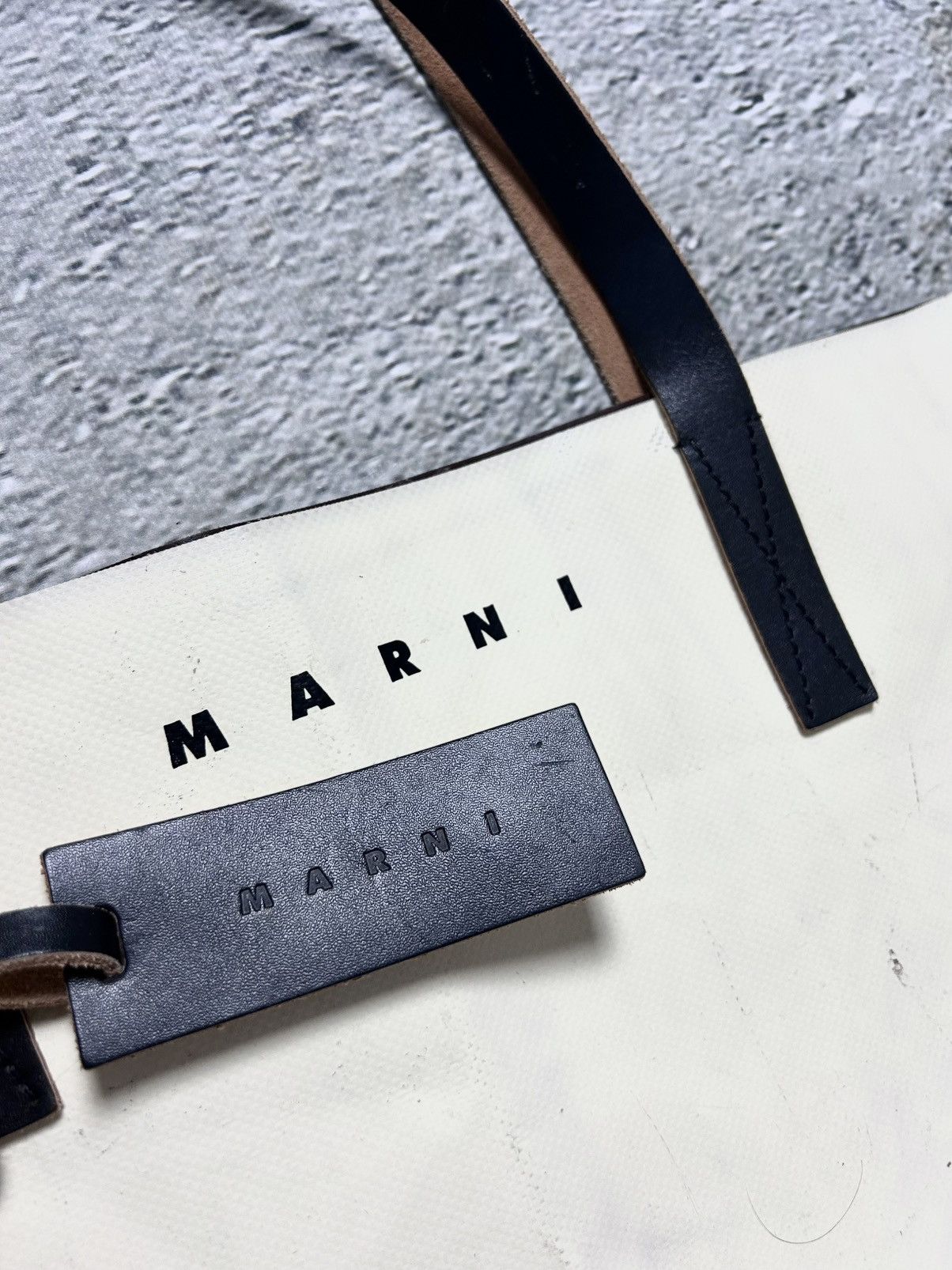 Marni Marni bag with leather handles beige Size ONE SIZE - 2 Thumbnail