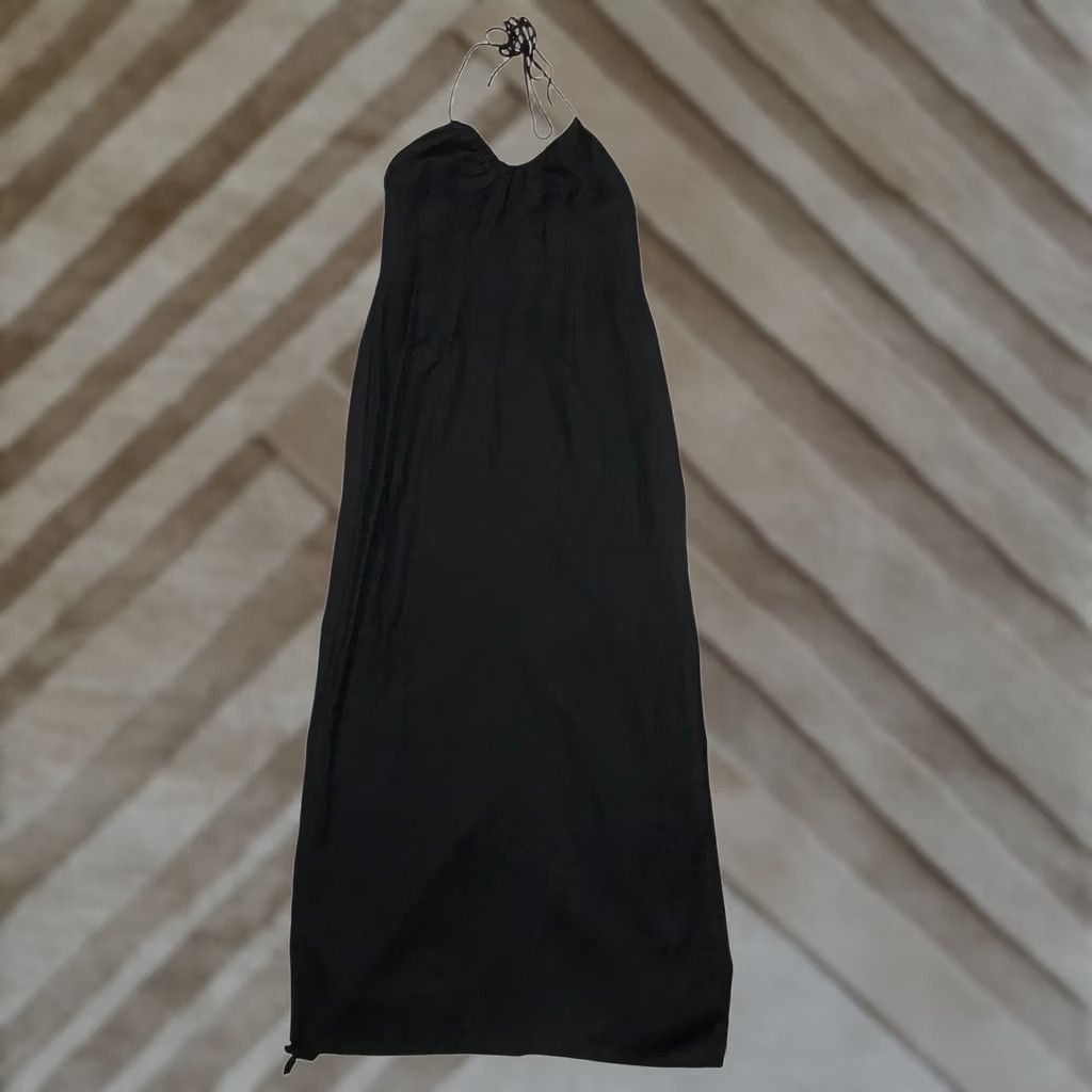 Lioness Lioness Black Halter Maxi Dress XL Sleeveless High Slit Minimalist Size XL / US 12-14 / IT 48-50 - 1 Thumbnail