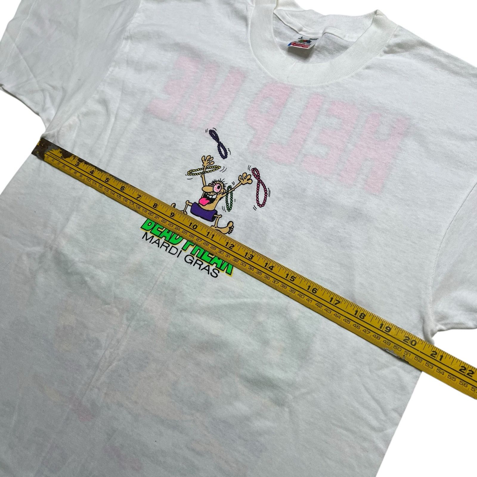 Fruit Of The Loom Vintage 90s Mardi Gras Bead Freak T-Shirt USA Made Sz Large Size US L / EU 52-54 / 3 - 6 Thumbnail