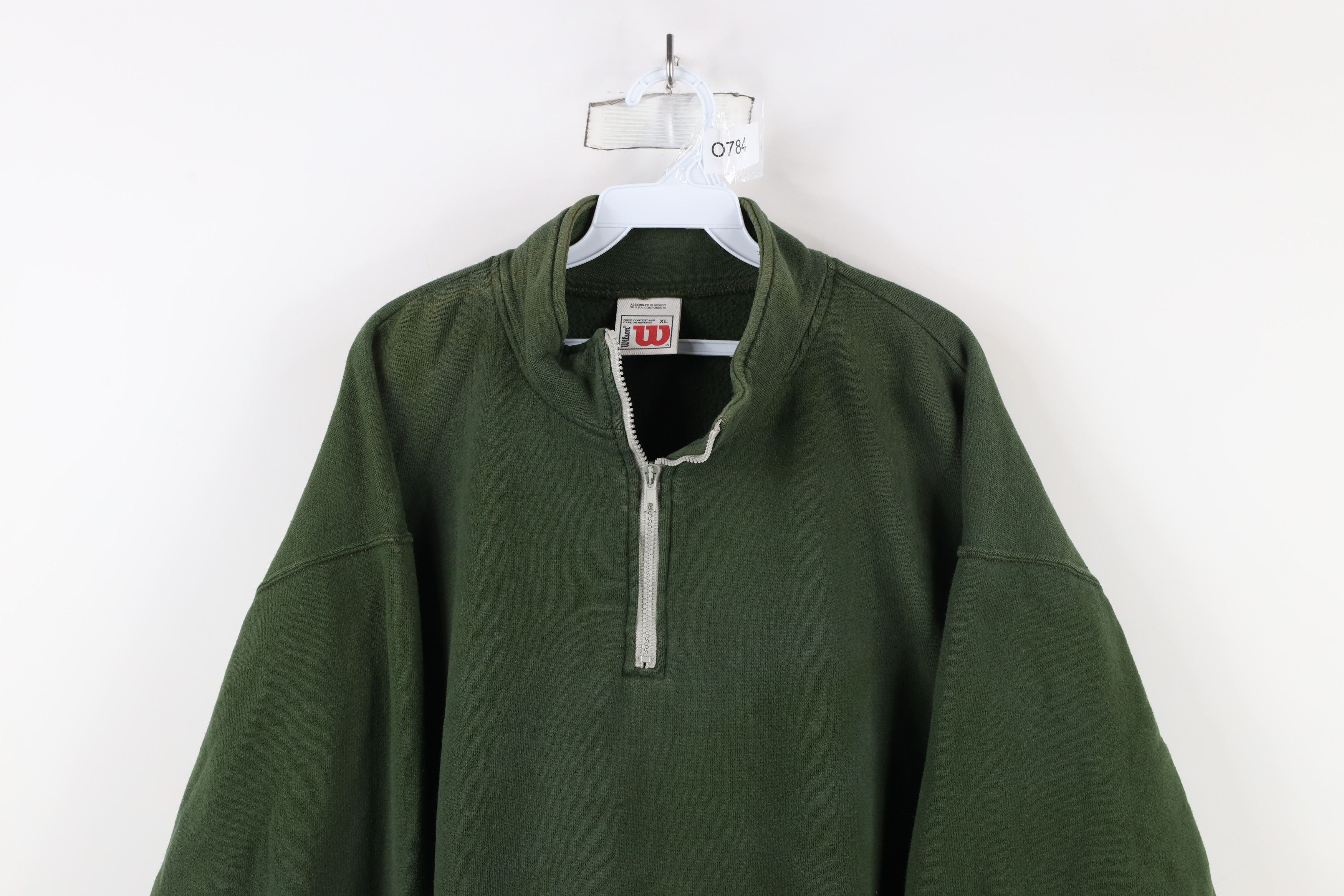 Vintage Vintage 90s Wilson Heavy Half Zip Pullover Sweatshirt Green Size US XL / EU 56 / 4 - 2 Thumbnail