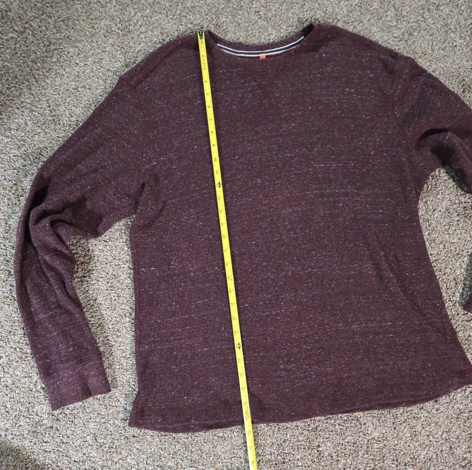 Designer Burgundy Ruff Hewn Henley Long Sleeve Shirt L Size US L / EU 52-54 / 3 - 3 Thumbnail