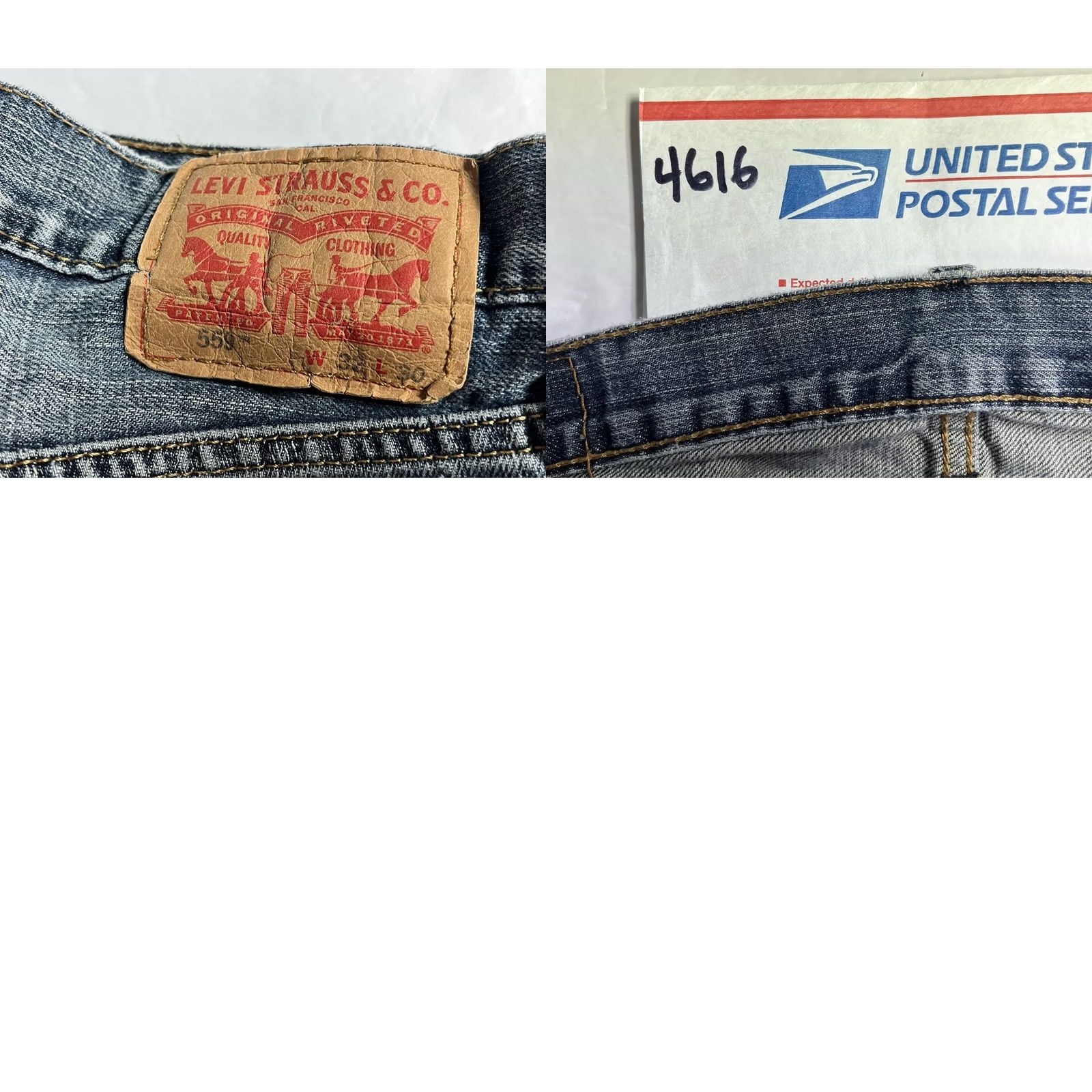 Levi's VINTAGE Levi's 559 Jeans Mens 32 X 30 Washout Relaxed Denim Pants Blue Cotton Denim Straight 30in Inseam Mens Size US 32 / EU 48 - 9 Thumbnail