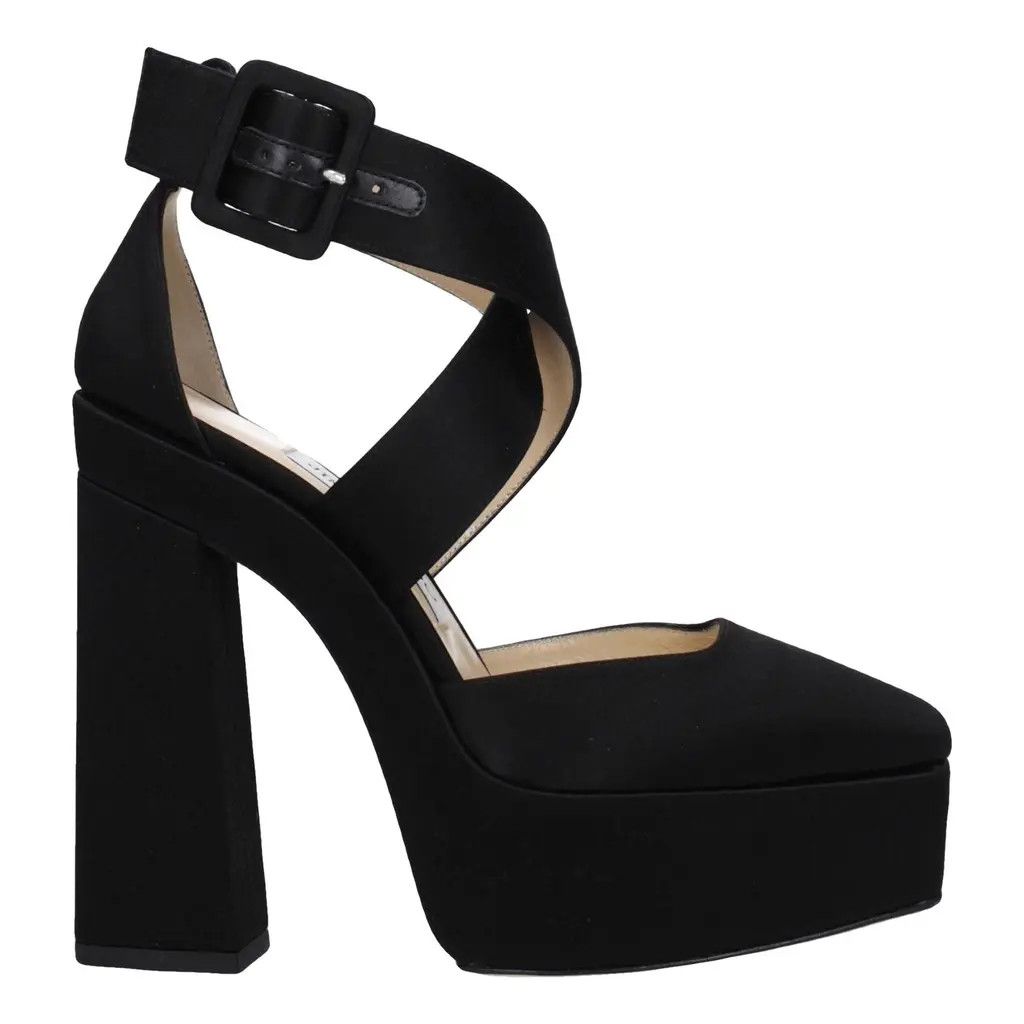 Jimmy Choo Gian Women's Black Satin Sandals Size US 7 / IT 37 - 1 Thumbnail