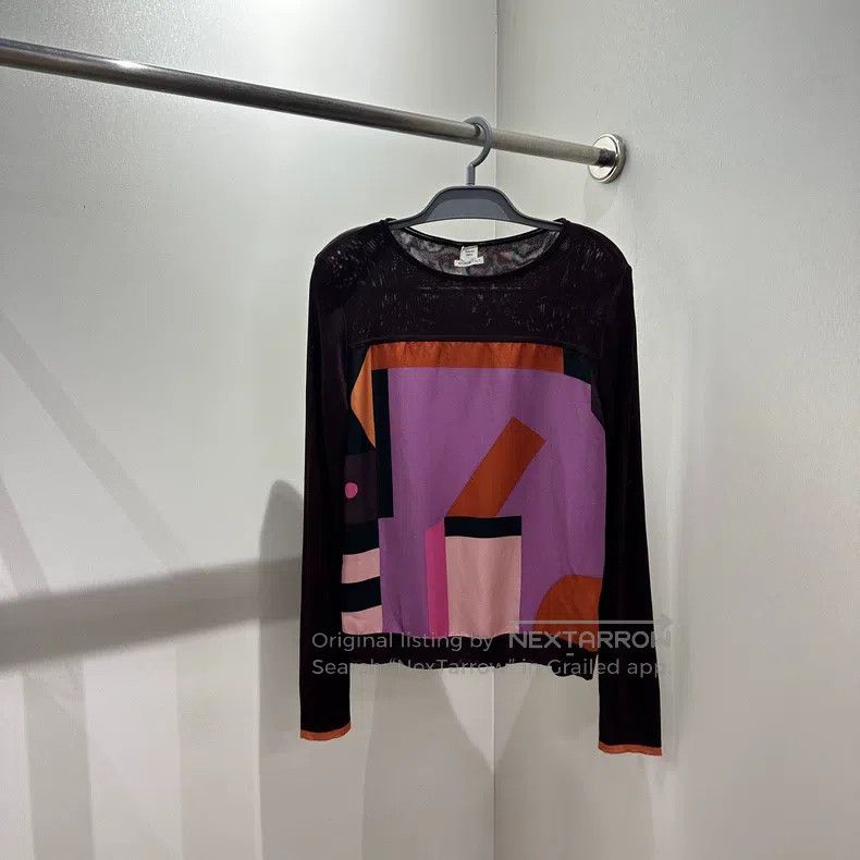 Hermes Hermes Geometric Patterned Silk Long Sleeve Size XXS / US 00 / IT 34 - 1 Thumbnail