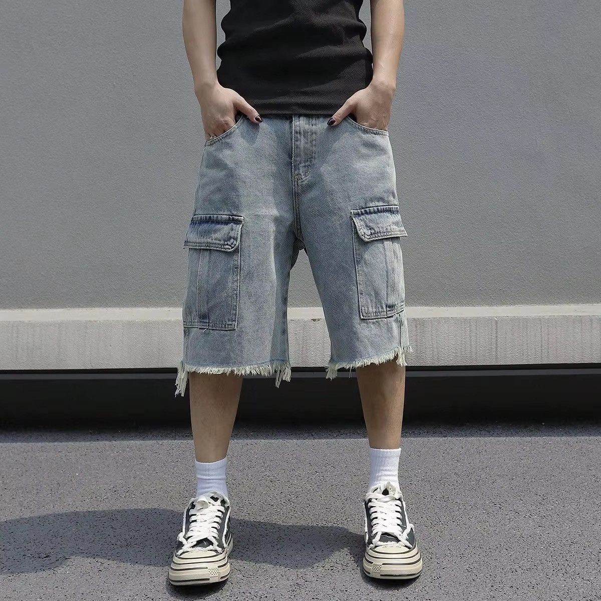 Jean Kasuga x Ahata Vintage Retro Cargo Denim Jeans shorts Size US 38 / EU 54 - 1 Thumbnail