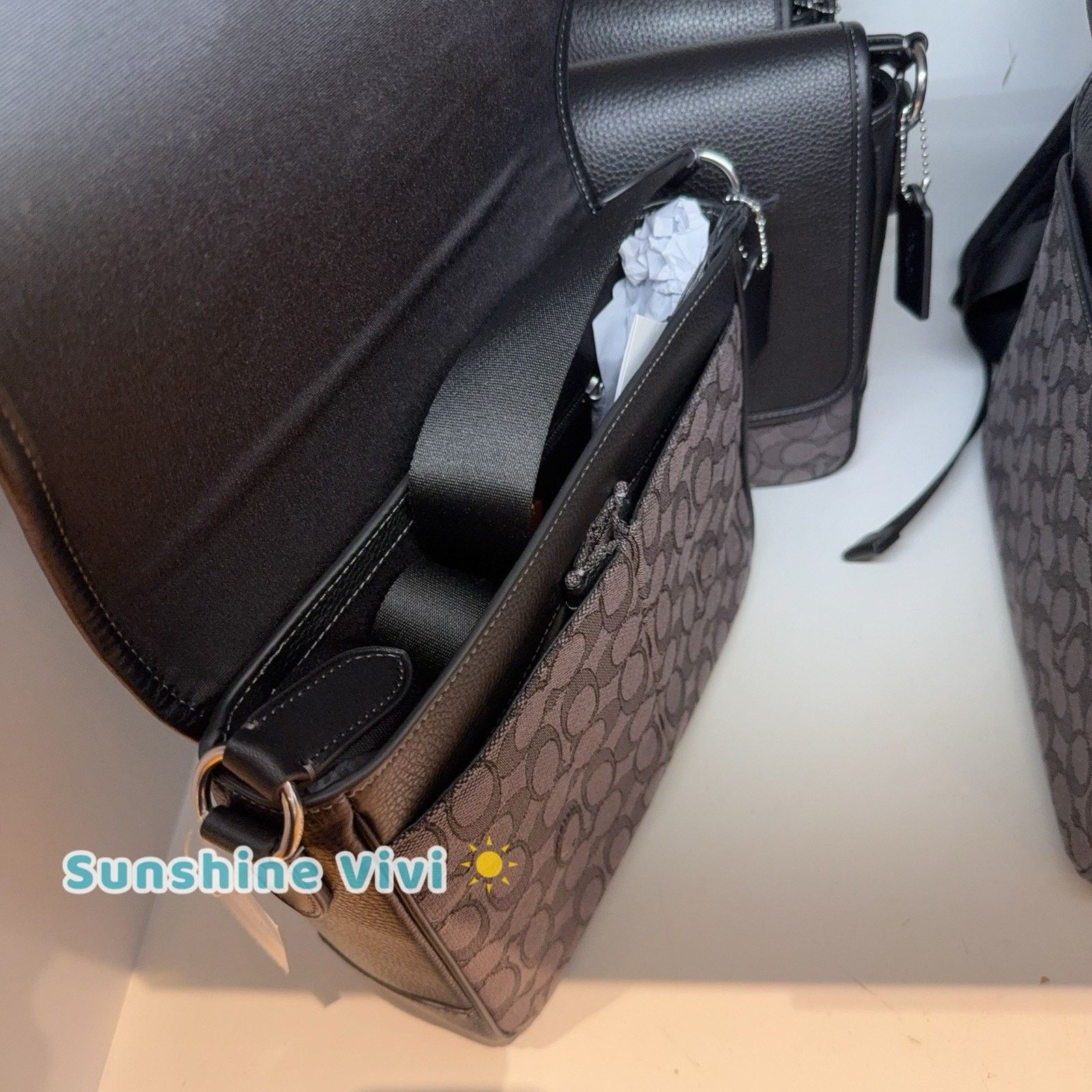 Coach NWT COACH Sprint Map Bag 25 CE534 CHARCOAL/BLACK Size ONE SIZE - 5 Thumbnail