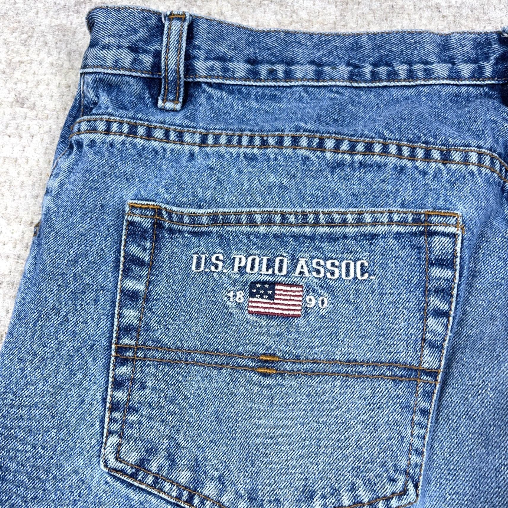 Vintage VINTAGE US Polo Assn Jeans Men 38x30 Relaxed Fit Straight Baggy 90s Y2K Flag Size US M / EU 48-50 / 2 - 6 Thumbnail