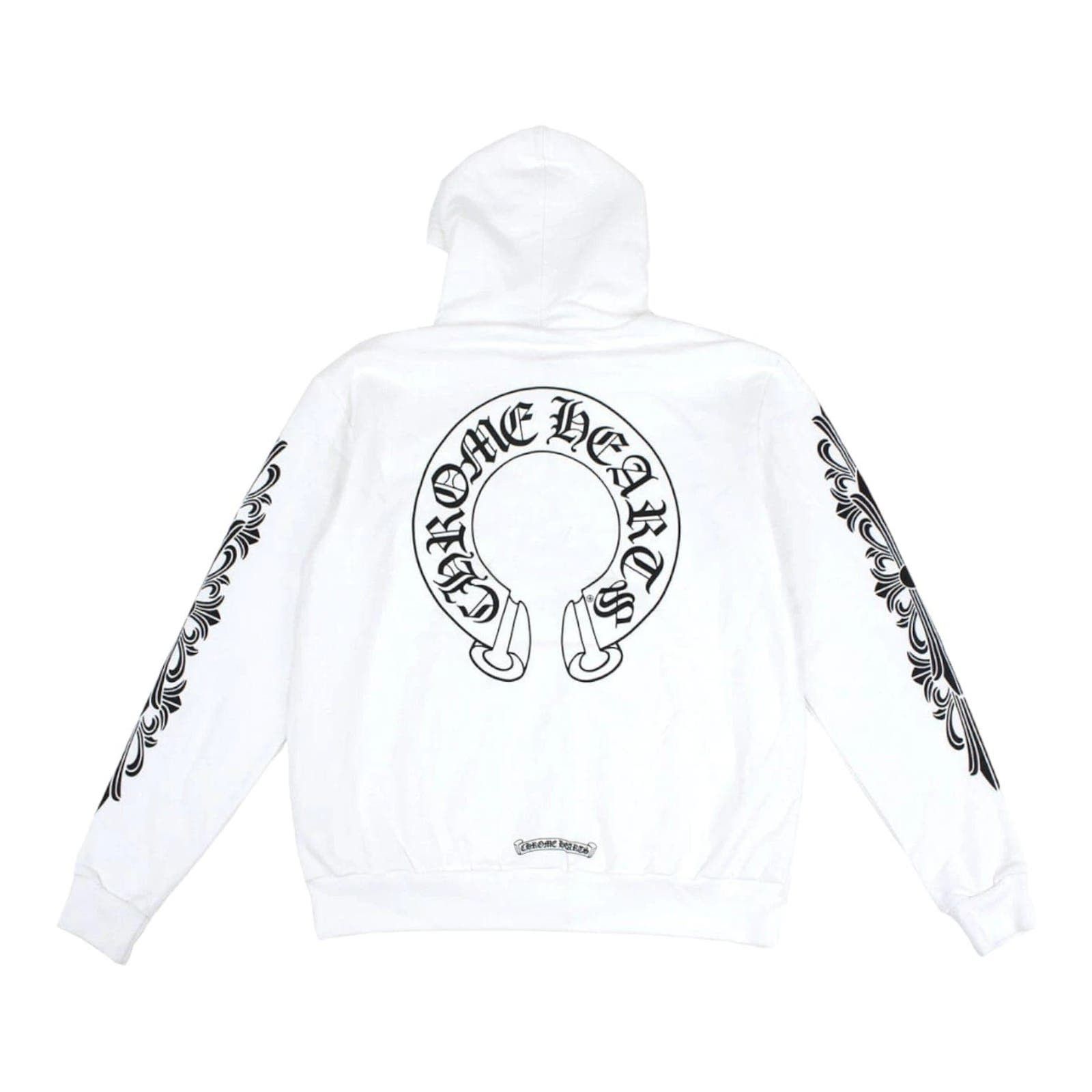 image of Chrome Hearts Horseshoe Floral Hooded Zip Up Sweatshirt, Men's (Size 2XL)