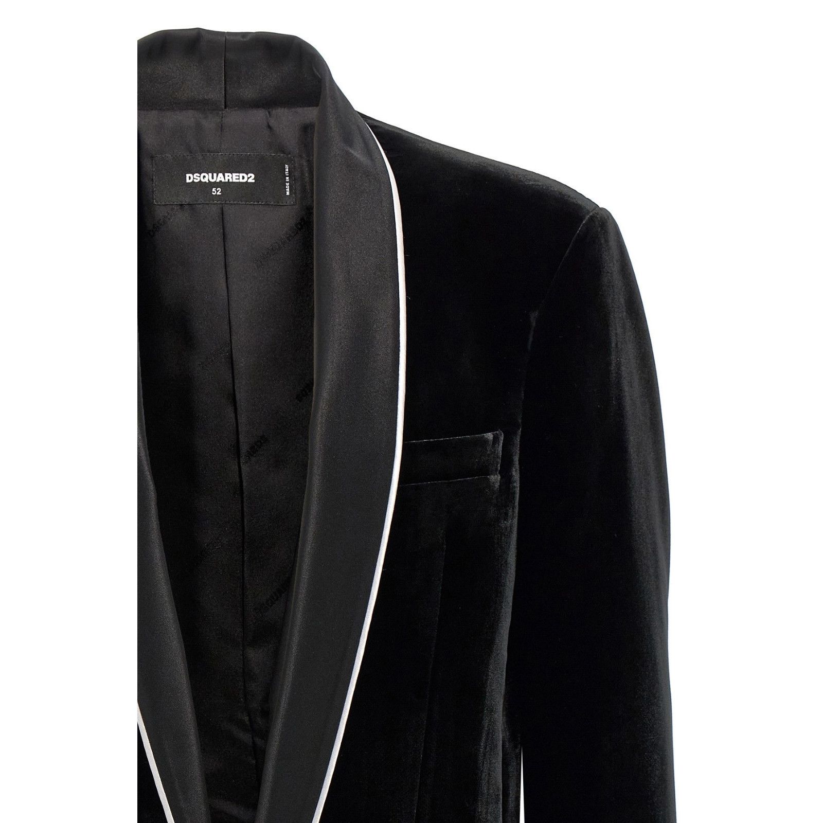 Dsquared2 DSQUARED2 Black Velvet Blazer New & Authentic (Men's size:L; Size US L / EU 52-54 / 3 - 3 Thumbnail