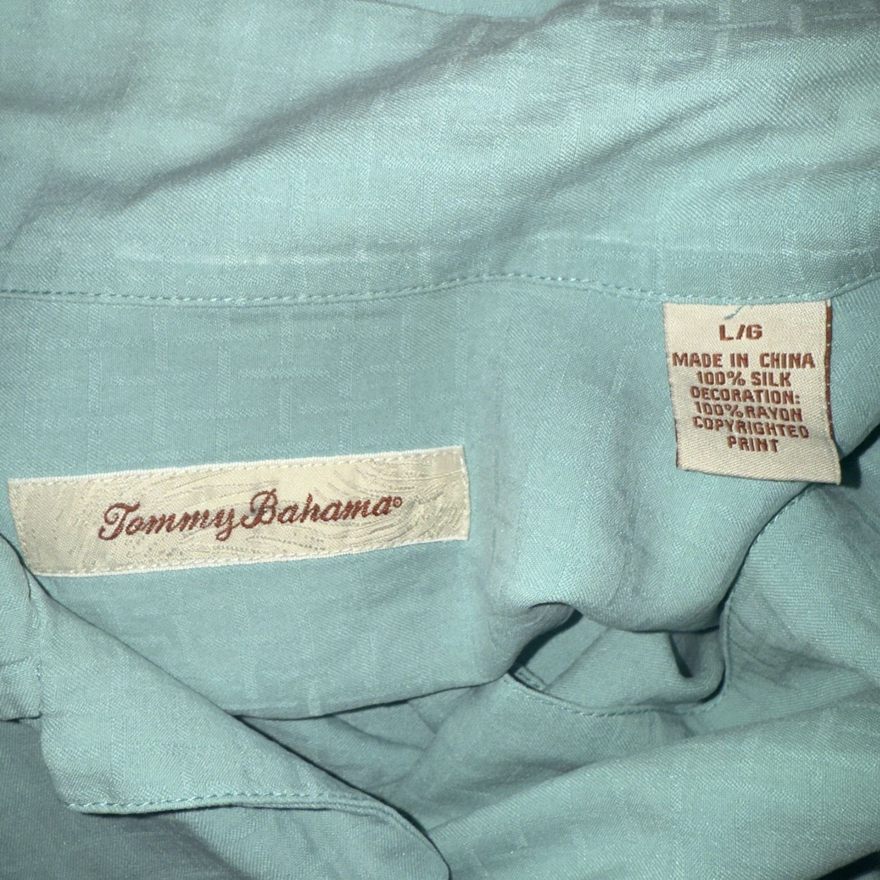 Tommy Bahama TOMMY BAHAMA 100% SILK HAWAIIAN SHIRT BLUE MENS SIZE L Size US L / EU 52-54 / 3 - 5 Thumbnail