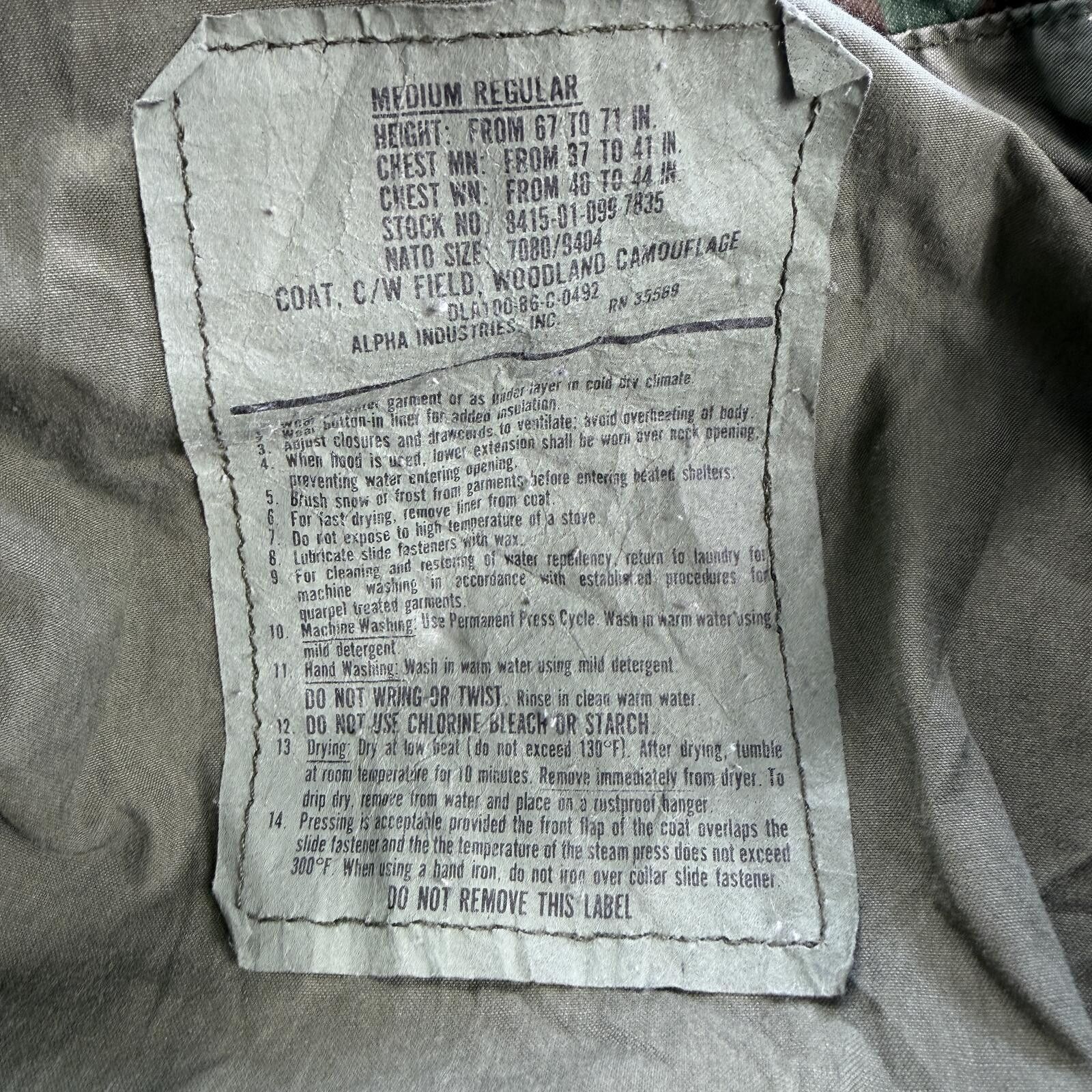 Alpha Industries Vintage 1986 Alpha Industries Woodland Camo M65 Field Jacket Size US M / EU 48-50 / 2 - 4 Thumbnail