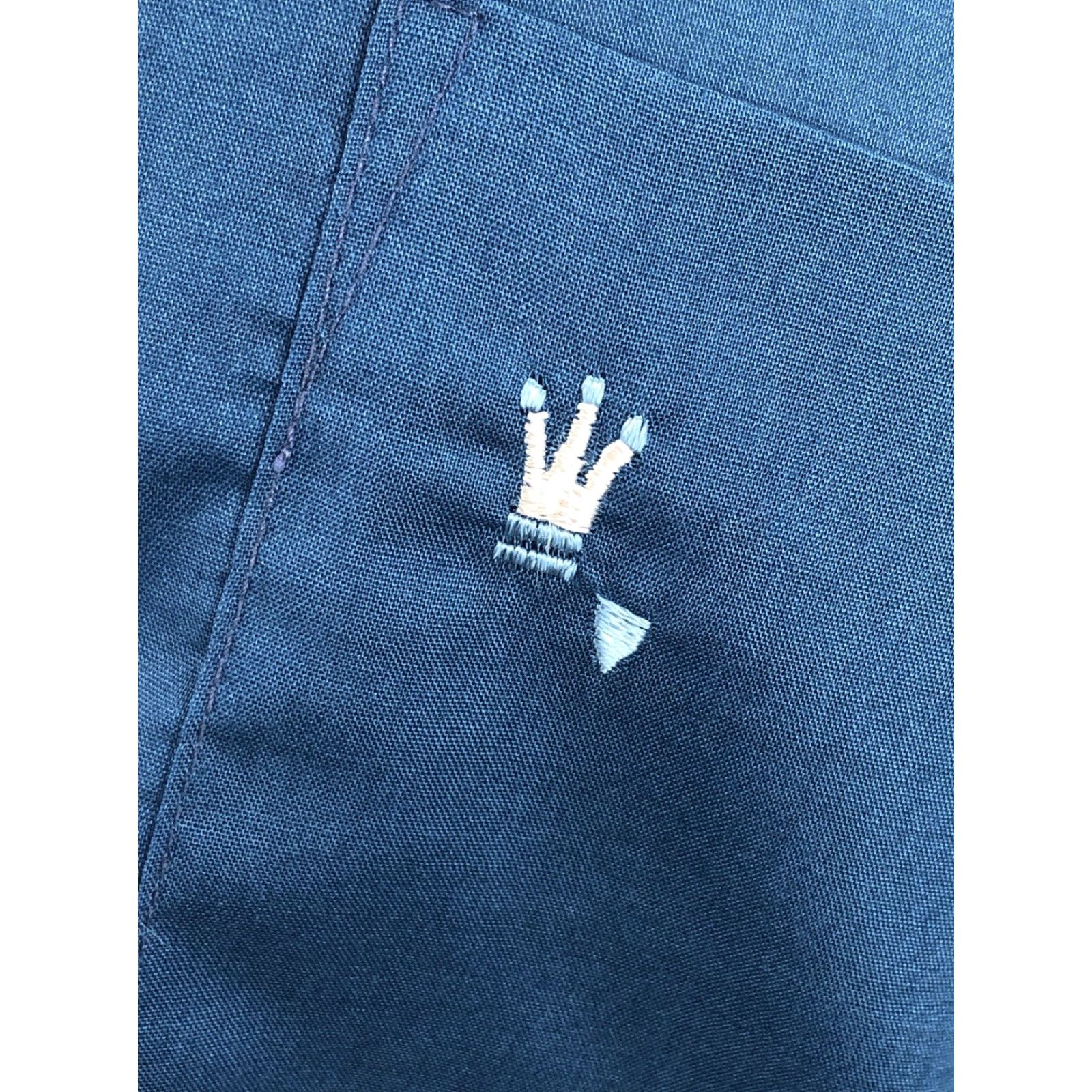 Arrow ARROW Shirt 15.5/15.5 Blue Embroidered CROWN Sanforized Decton Loop Collar Men Long Sleeve Button-Up Vintage Size US L / EU 52-54 / 3 - 3 Thumbnail