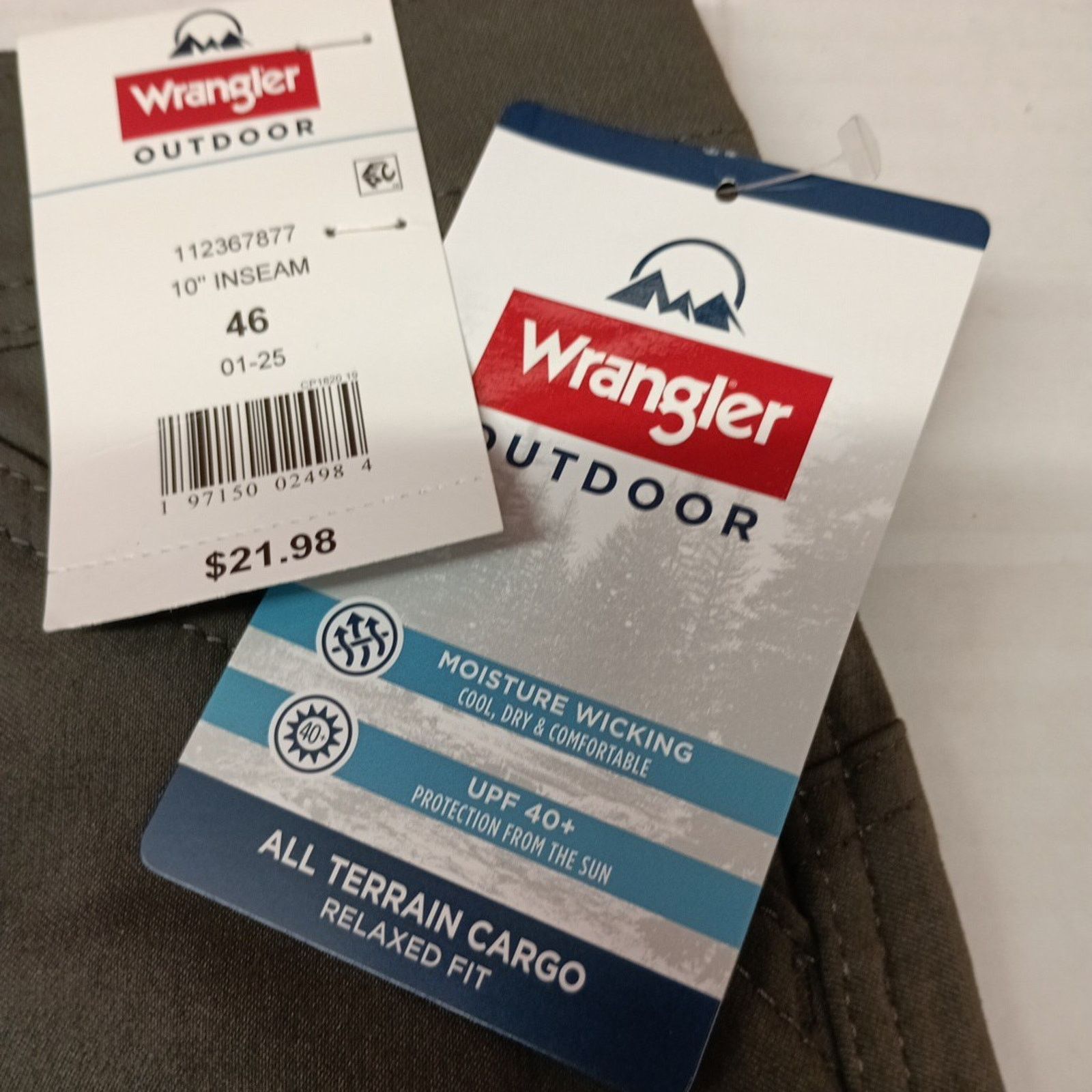 Wrangler Wrangler Cargo Shorts Men's Size 46 Gray 10" Inseam Relaxed Size US 44 / EU 60 - 2 Thumbnail