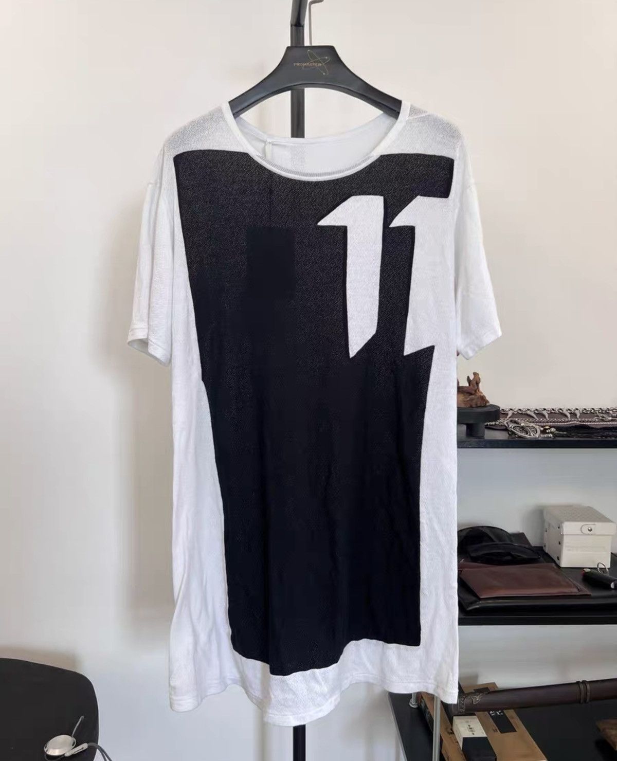 11 By Boris Bidjan Saberi 11ByBBS Mesh-Panel Cotton T-Shirt Size US S / EU 44-46 / 1 - 1 Thumbnail