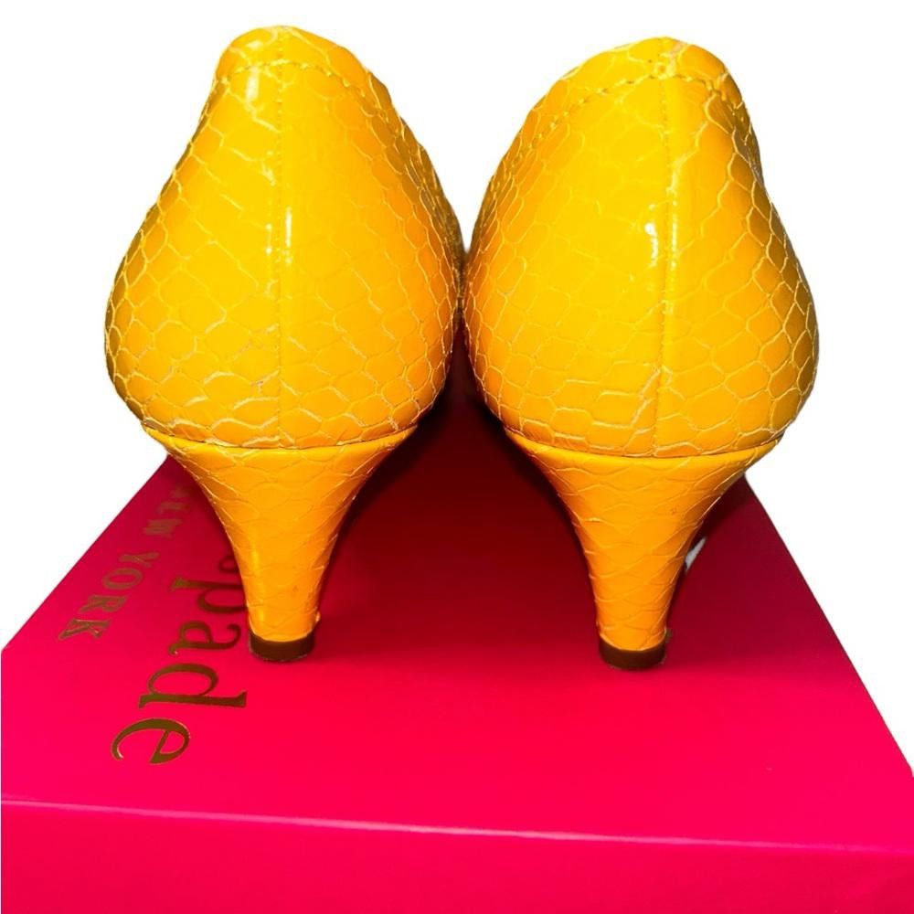 Designer kate spade l Rare Simon Yellow Snakeskin Heels 8.5 Size US 8.5 / IT 38.5 - 4 Thumbnail