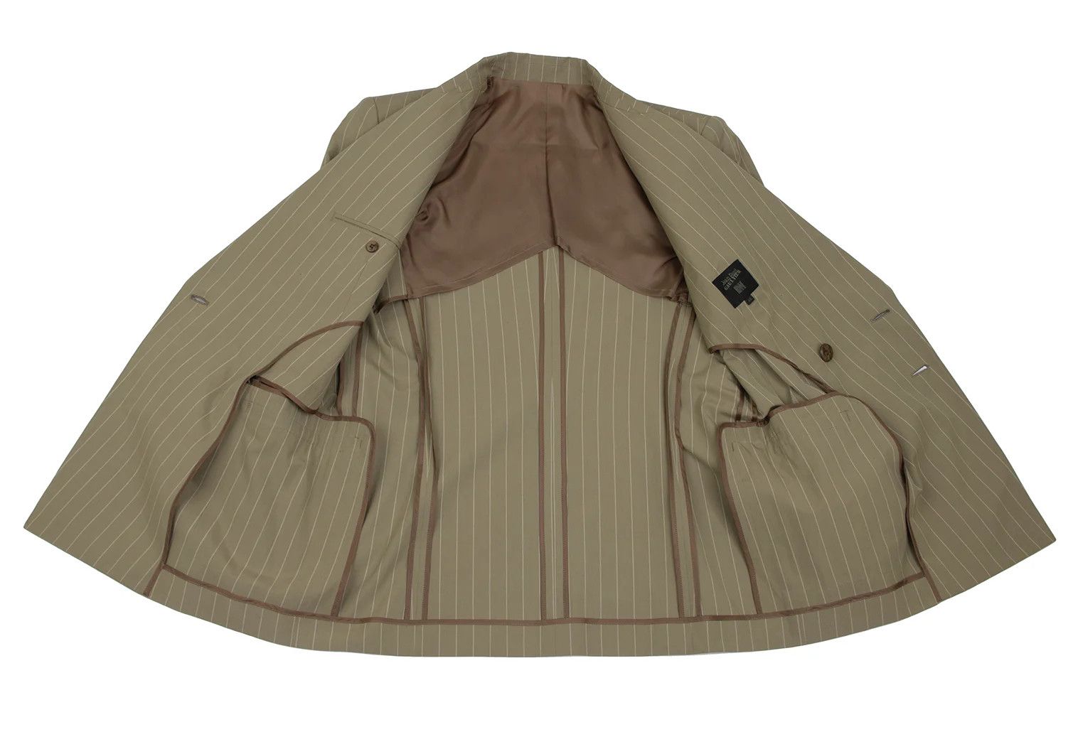 Jean Paul Gaultier Flower Print Cotton Stripe Double Breasted Jacket Beige 48 Size US M / EU 48-50 / 2 - 12 Thumbnail
