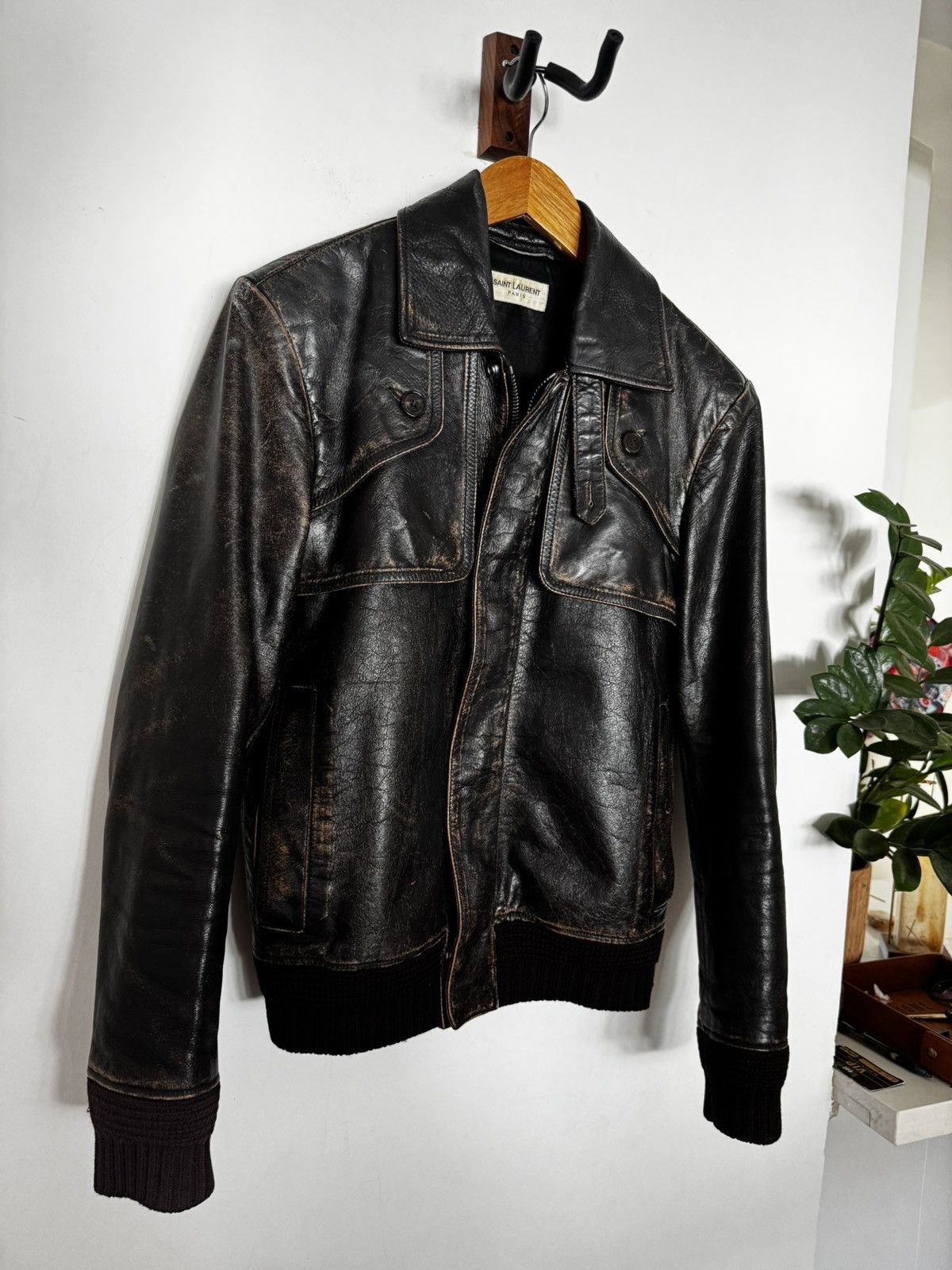 Saint Laurent Paris Leather flight jacket Size US S / EU 44-46 / 1 - 2 Thumbnail