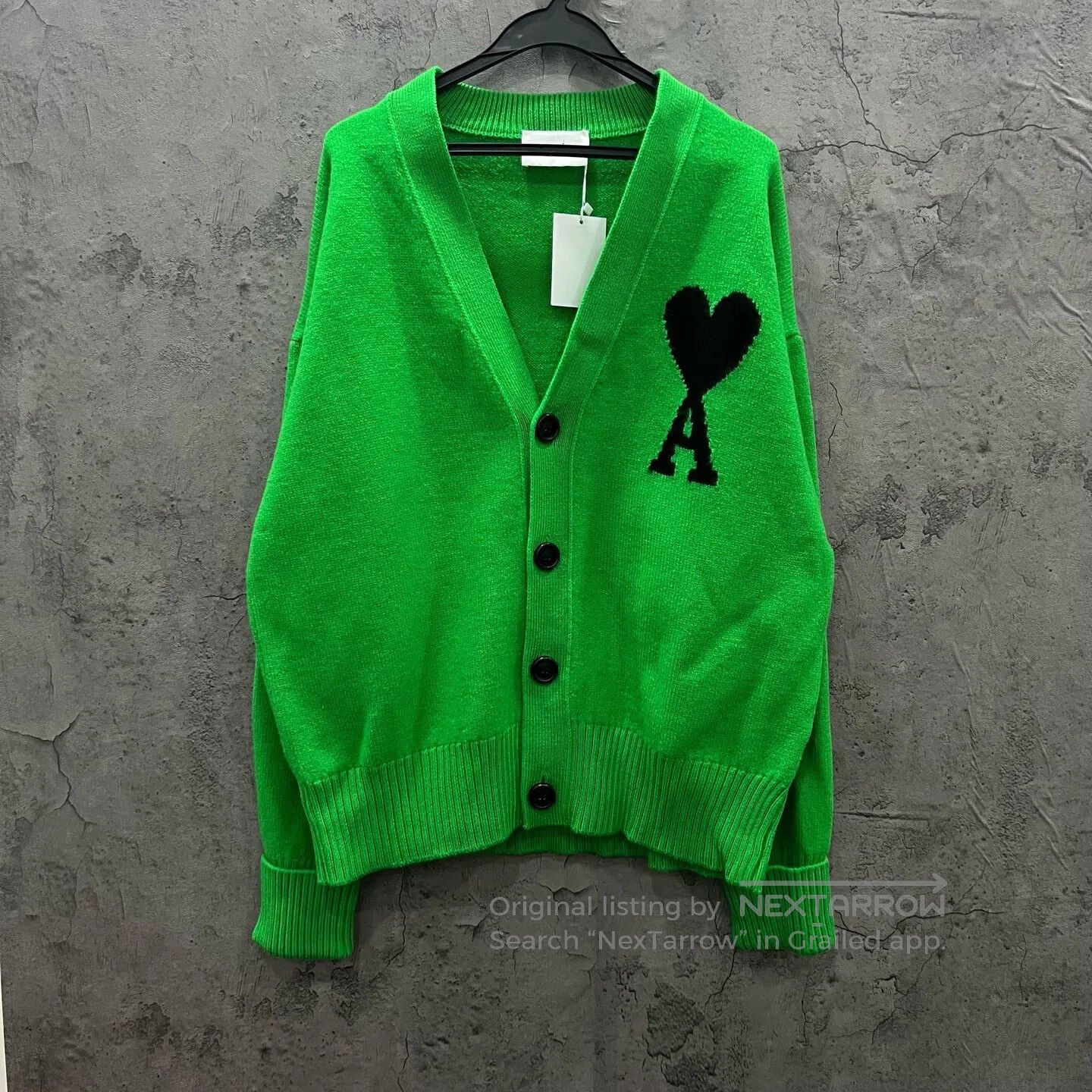 AMI Ami Green classic knit cardigan| Size US M / EU 48-50 / 2 - 1 Thumbnail
