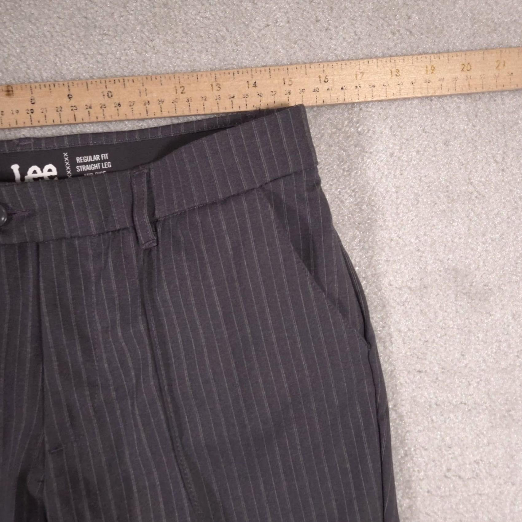 Lee Lee Pants Women's 8 Medium Gray Straight Leg Mid Rise Wrinkle Free Pinstripe Size 30" / US 8 / IT 44 - 6 Thumbnail
