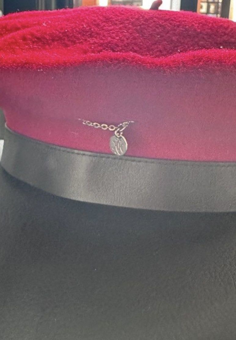 Hermes Hermes red Hat Size 58 calfskin trims Size ONE SIZE - 2 Thumbnail