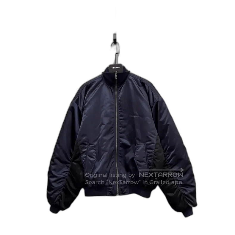 Balenciaga Embroidered Logo Jacket in Navy.
