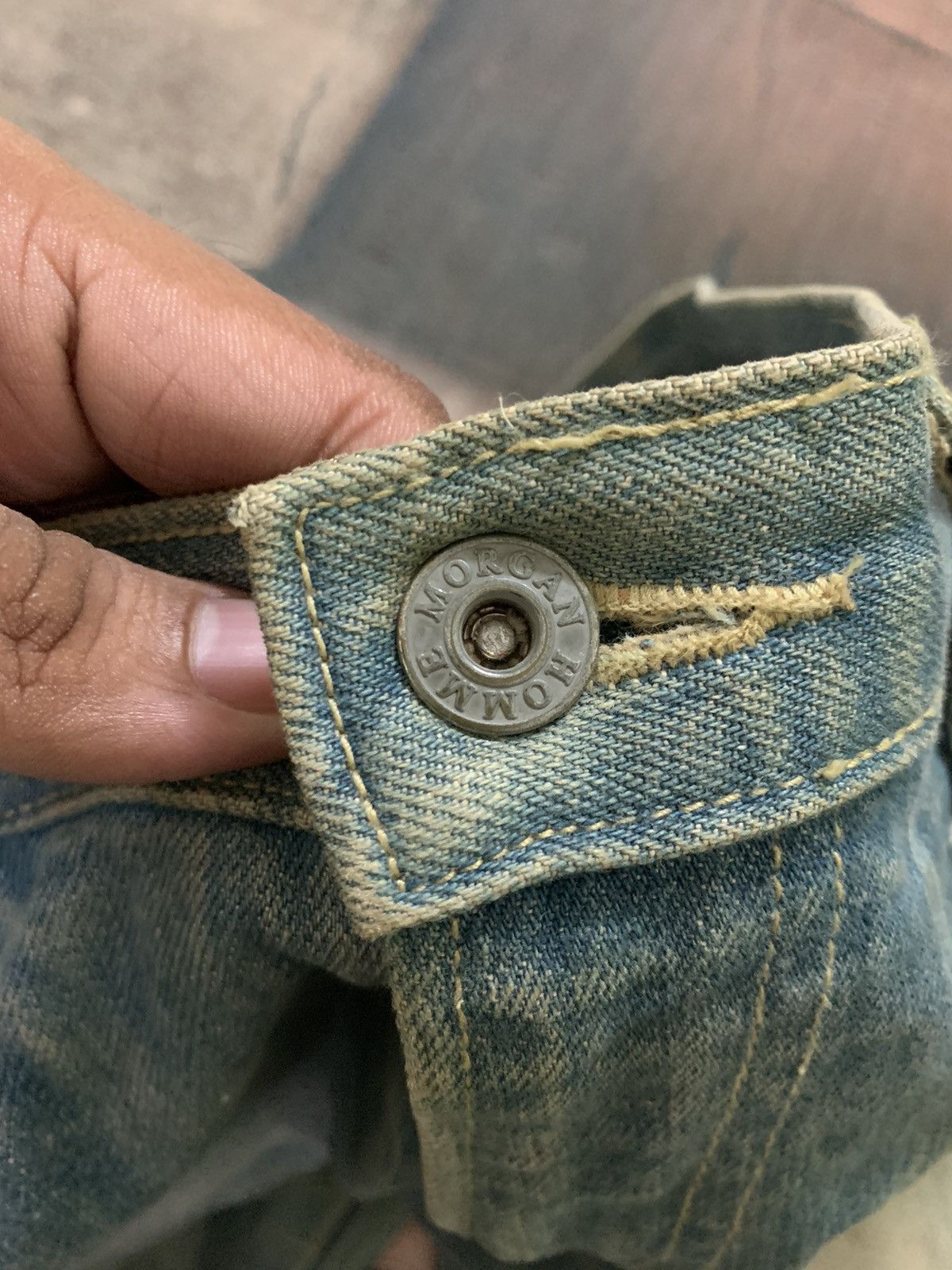 If Six Was Nine RUSTY MUD WASH MORGAN HOMME FLARE JEANS Size US 30 / EU 46 - 6 Thumbnail