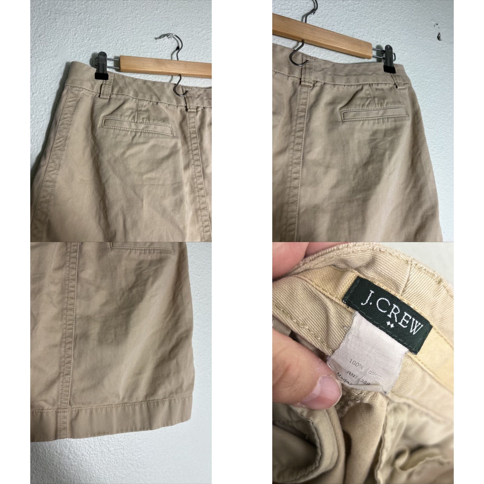 J.Crew J.CREW Skirt Women Regular Size 10 Beige Cotton Mini Short 32x16 Flaw Clasp Missing Size 32" / US 10 / IT 46 - 8 Thumbnail