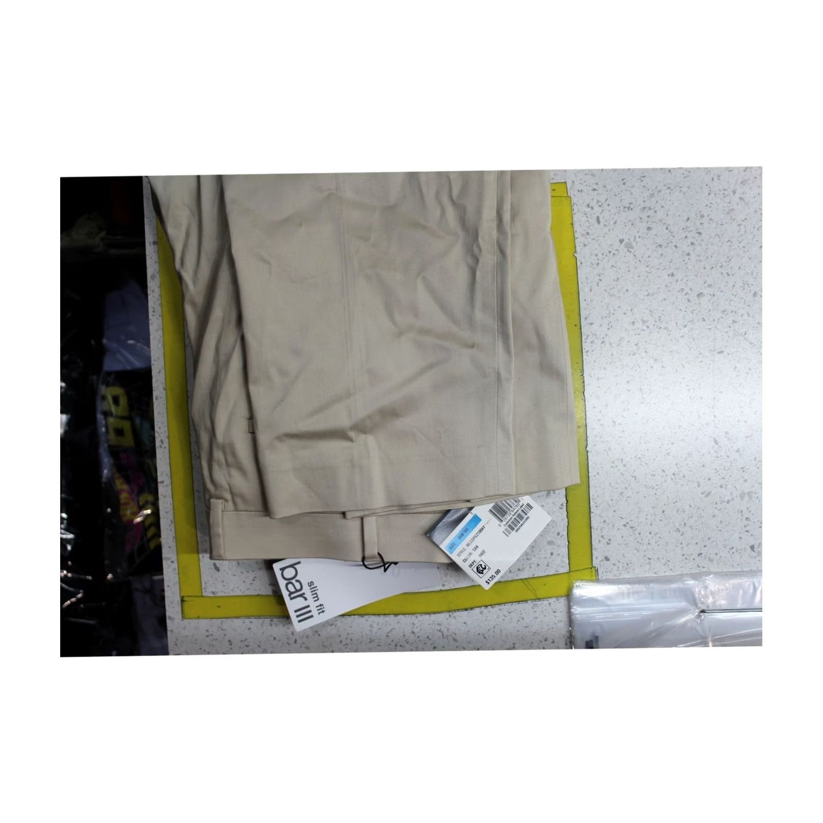 Bar III bar III Mens Solid Stretch Straight Leg Slacks Dress Pants beige 36W x 32L Size US 36 / EU 52 - 2 Thumbnail