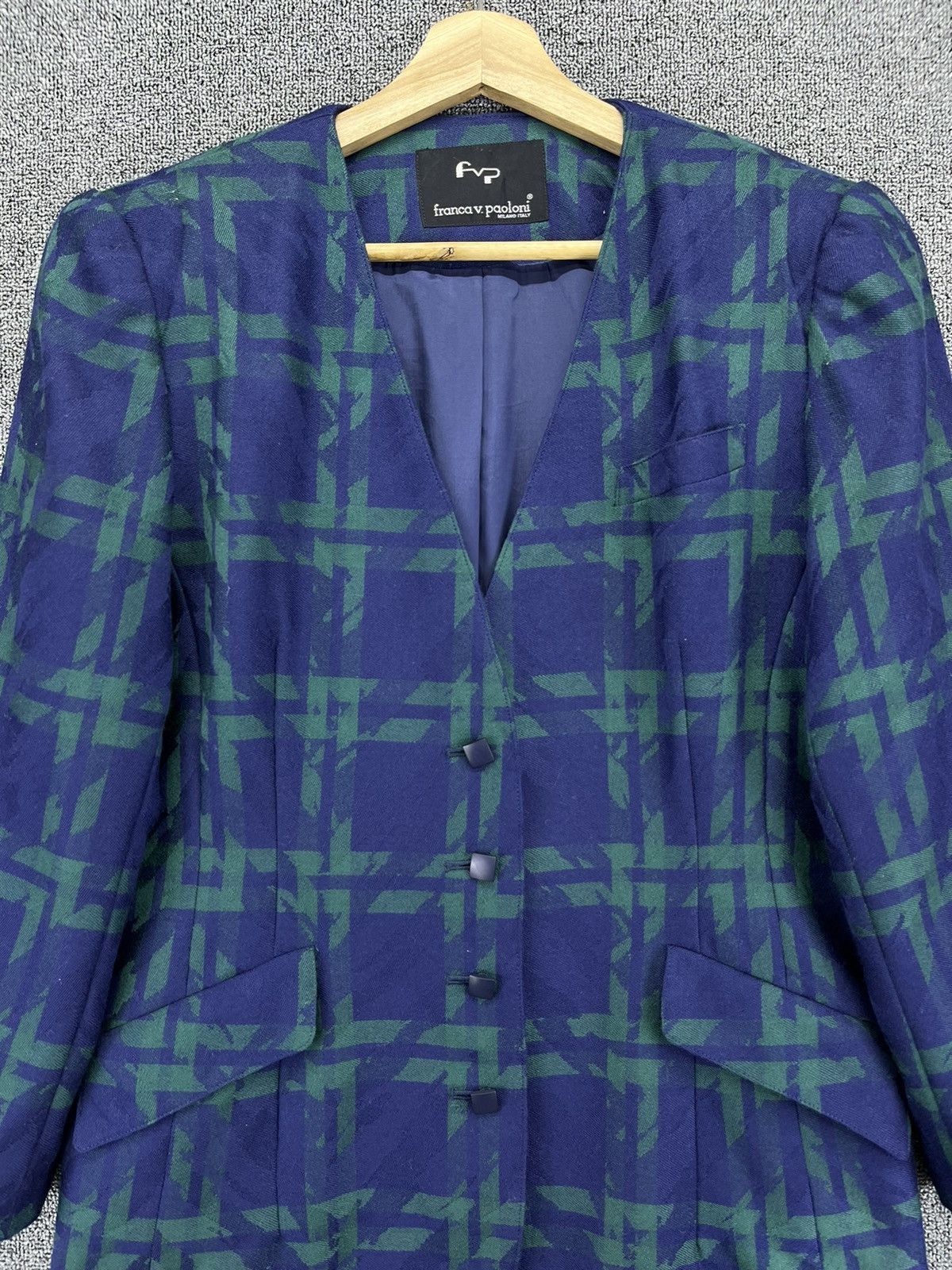 Paoloni Vintage Franca v. Paoloni Shadow Plaids Blazer Coat Jacket Size M / US 6-8 / IT 42-44 - 5 Thumbnail