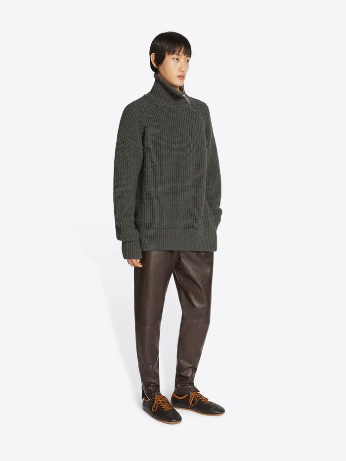 Dries Van Noten o1s22i1n1124 Linfold Tapered Leather Pant in Brown Size US 32 / EU 48 - 3 Thumbnail
