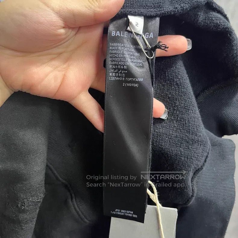 Balenciaga Balenciaga Black Letter Printed Hooded Long Sleeve Sweatsh Size US M / EU 48-50 / 2 - 4 Thumbnail