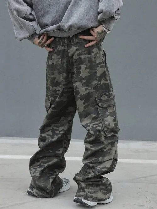 Designer × Japanese Brand × Vintage y2k baggy cargo hiphop Camo pants Size US 34 / EU 50 - 2 Thumbnail