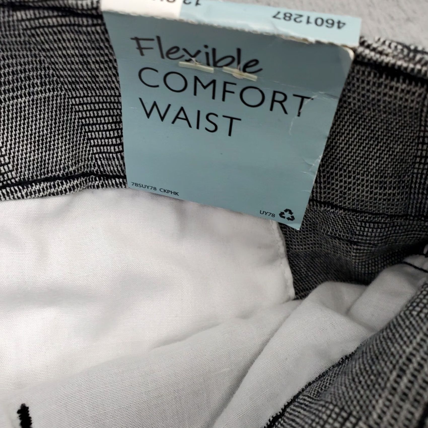 Lee Lee Pants Womens 12S Gray Glen Plaid Stretch Relaxed Fit Straight Pants Size 34" / US 12 / IT 48 - 7 Thumbnail