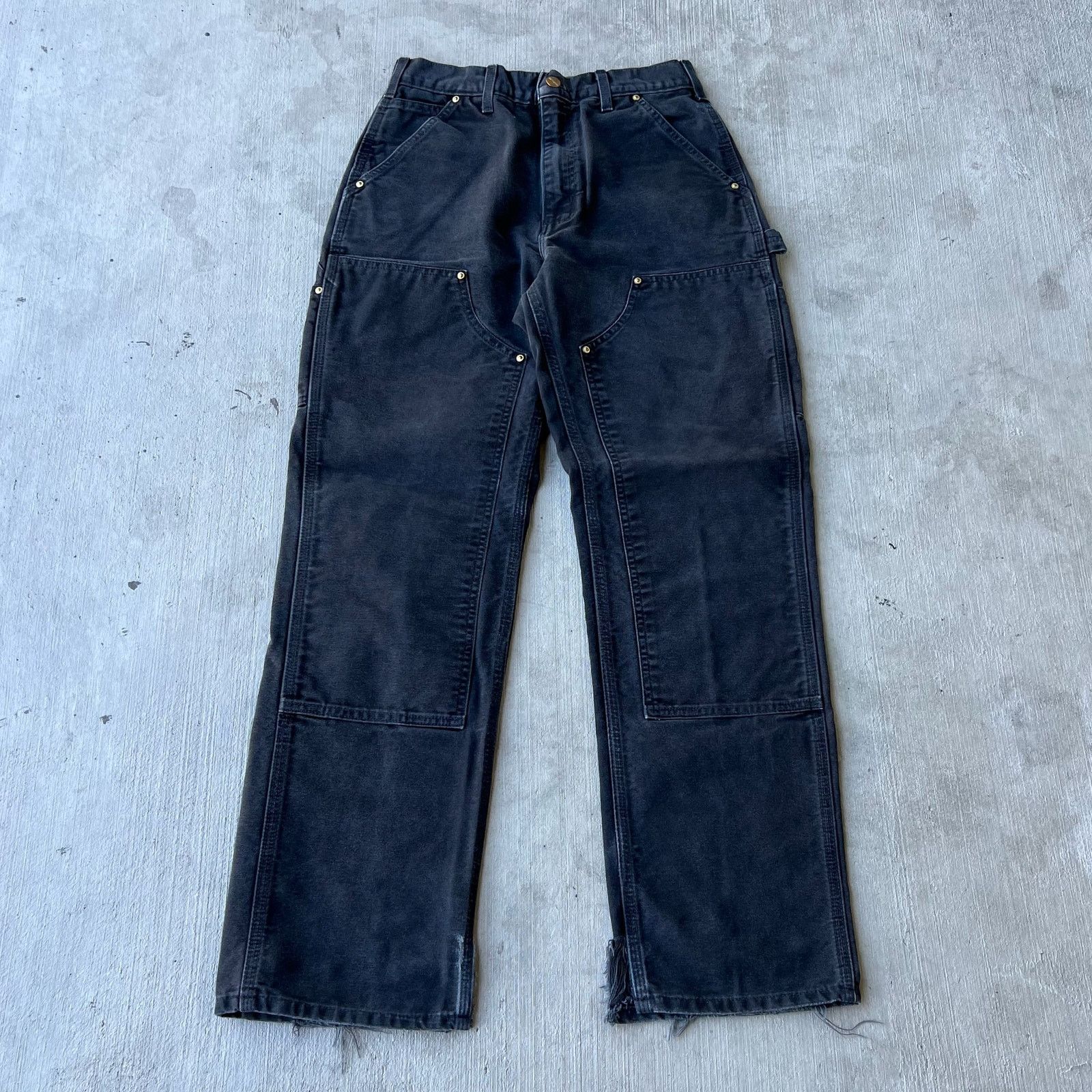 Carhartt × Vintage Carhartt faded black double knee work wear carpenter pants Size US 27 - 1 Thumbnail